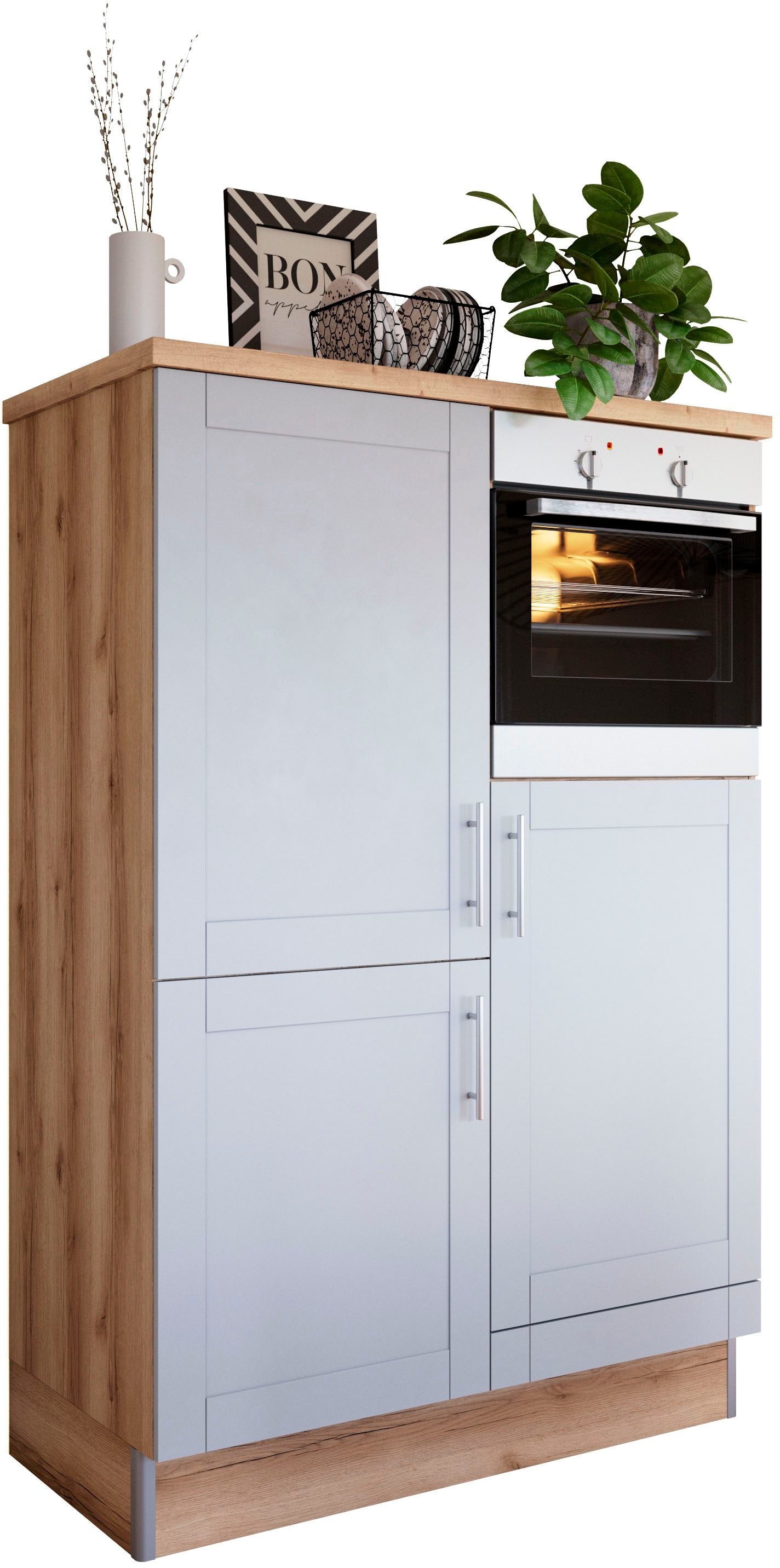KOCHSTATION Küche »KS-Ahus, Hochschrankmodul«, Breite 120 cm,wahlweise mit E-Geräten,Soft-Close-Funktion