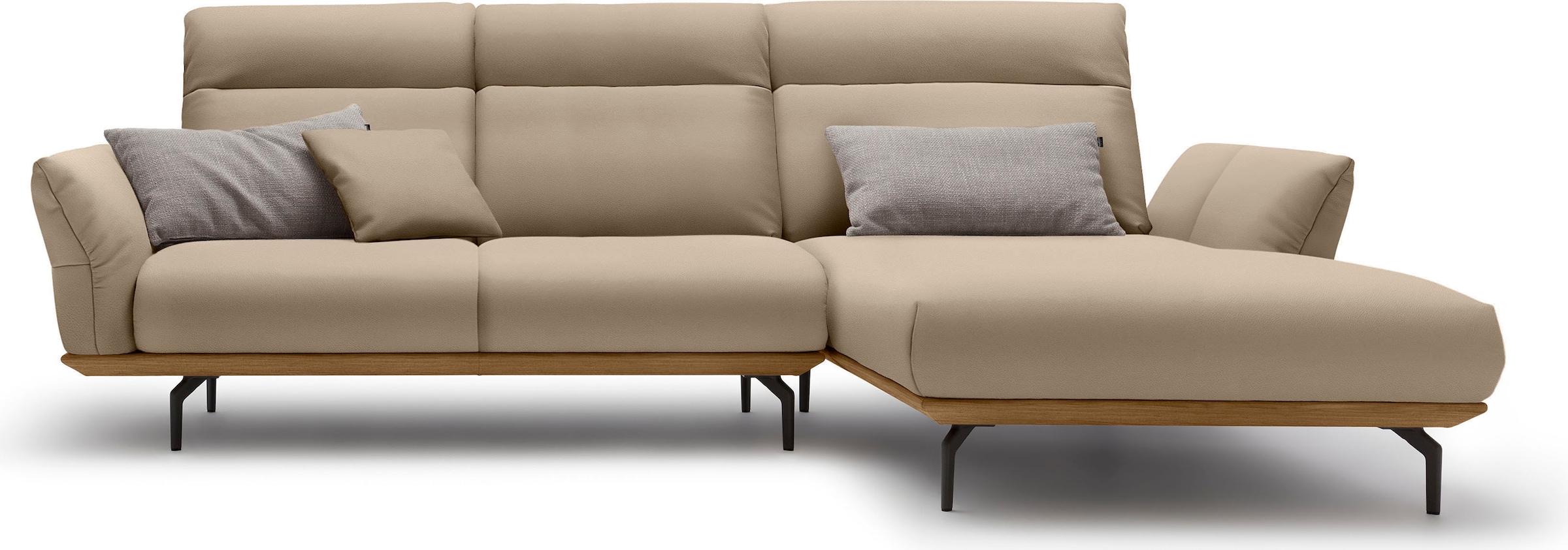 Creation BY ROLF BENZ Ecksofa »CR.460«, Sockel in Nussbaum, Winkelfüße in U günstig online kaufen