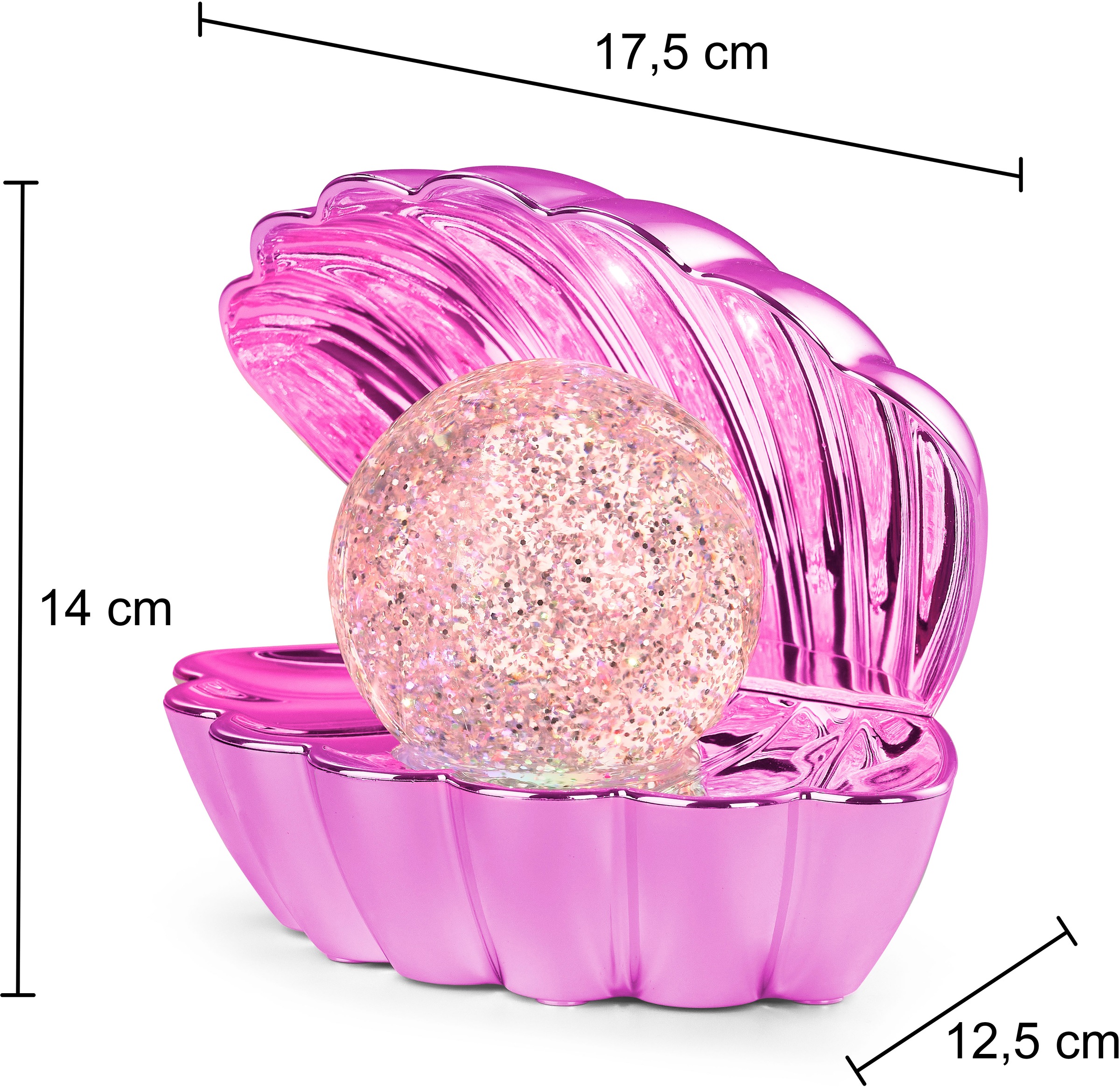 REALITY Leuchten LED Tischleuchte »SHELLY, Deko Tischlampe in Muschelform mit RGB Farbwechsel, 0,8W 15Lm« LED-Board 1 Stk. RGB Muschel Tischlampe mit Glitzerkugel und Farbwechsel inkl USB-Ladekabel