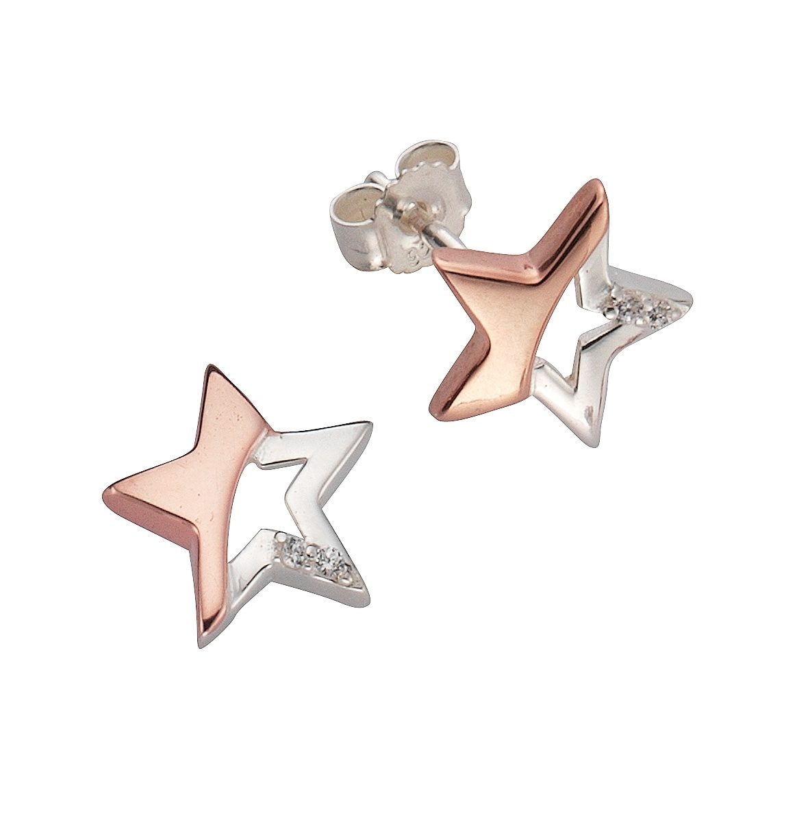 Firetti Paar Ohrstecker »Schmuck Geschenk Silber 925 Ohrschmuck Stern«, mit Zirkonia (synth.)