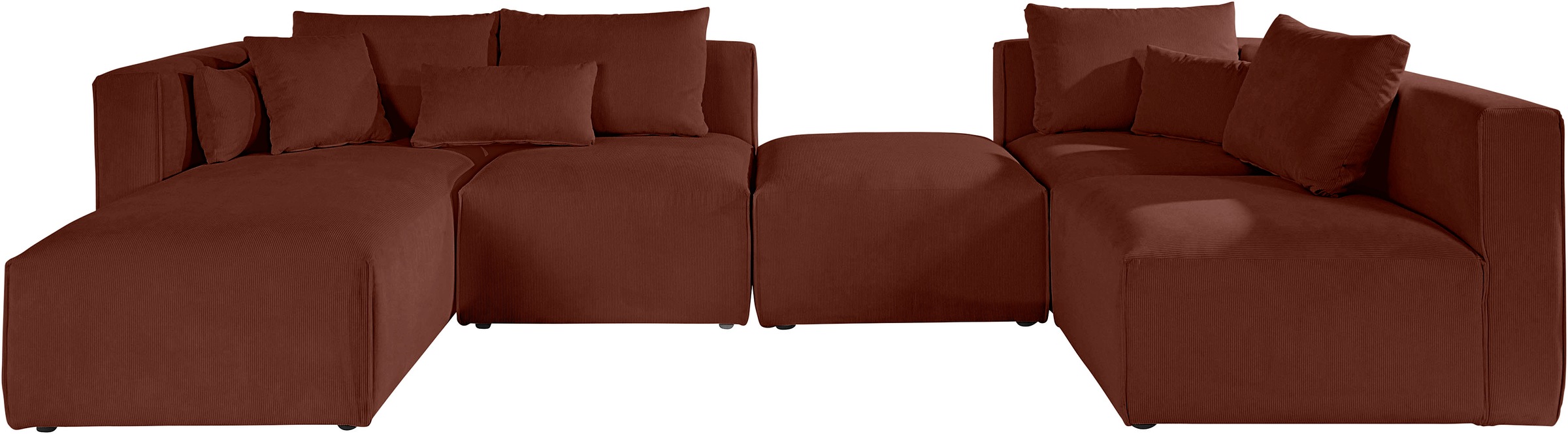 Home affaire Wohnlandschaft »Comfine U-Form«, zusammengesetzt aus Modulen, in 3 Stoffen und vielen Farben