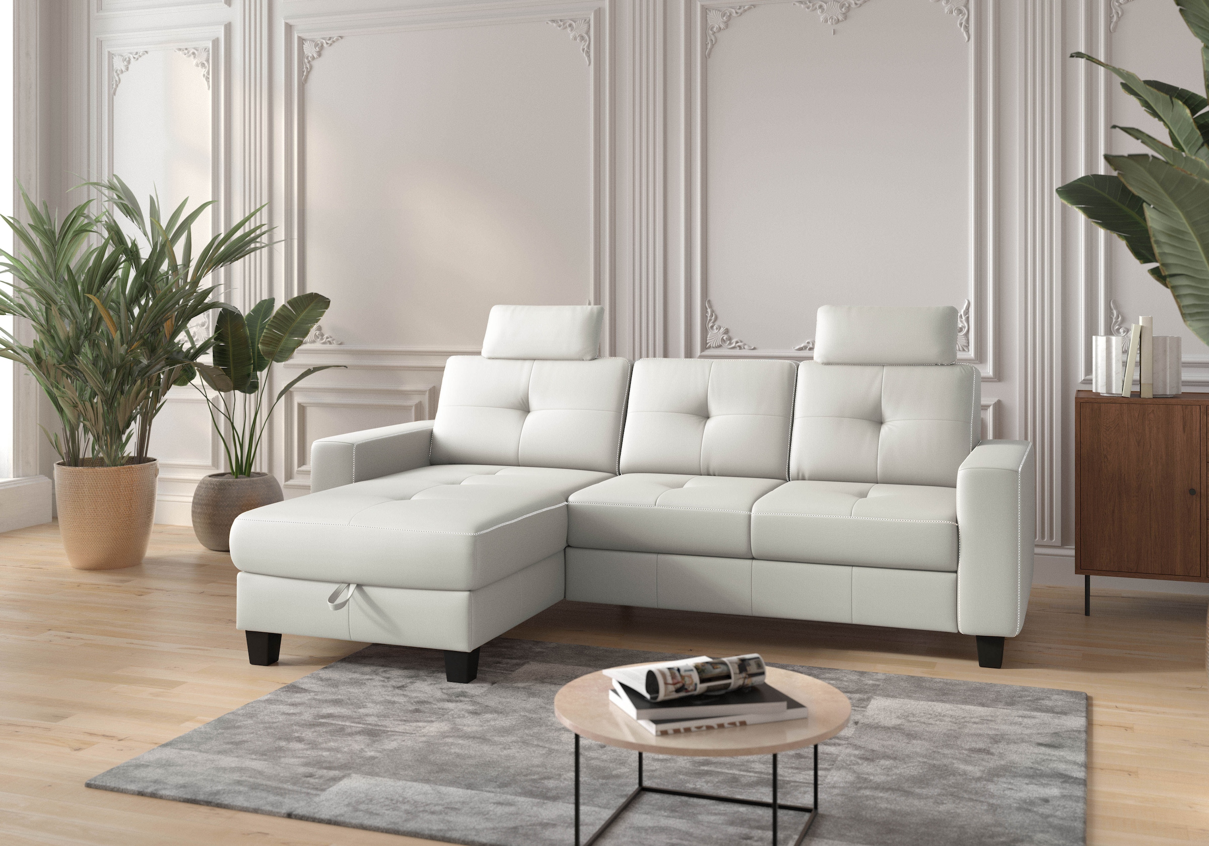 Places of Style Ecksofa »Varese«, wahlweise mit Bettfunktion und Bettkasten günstig online kaufen