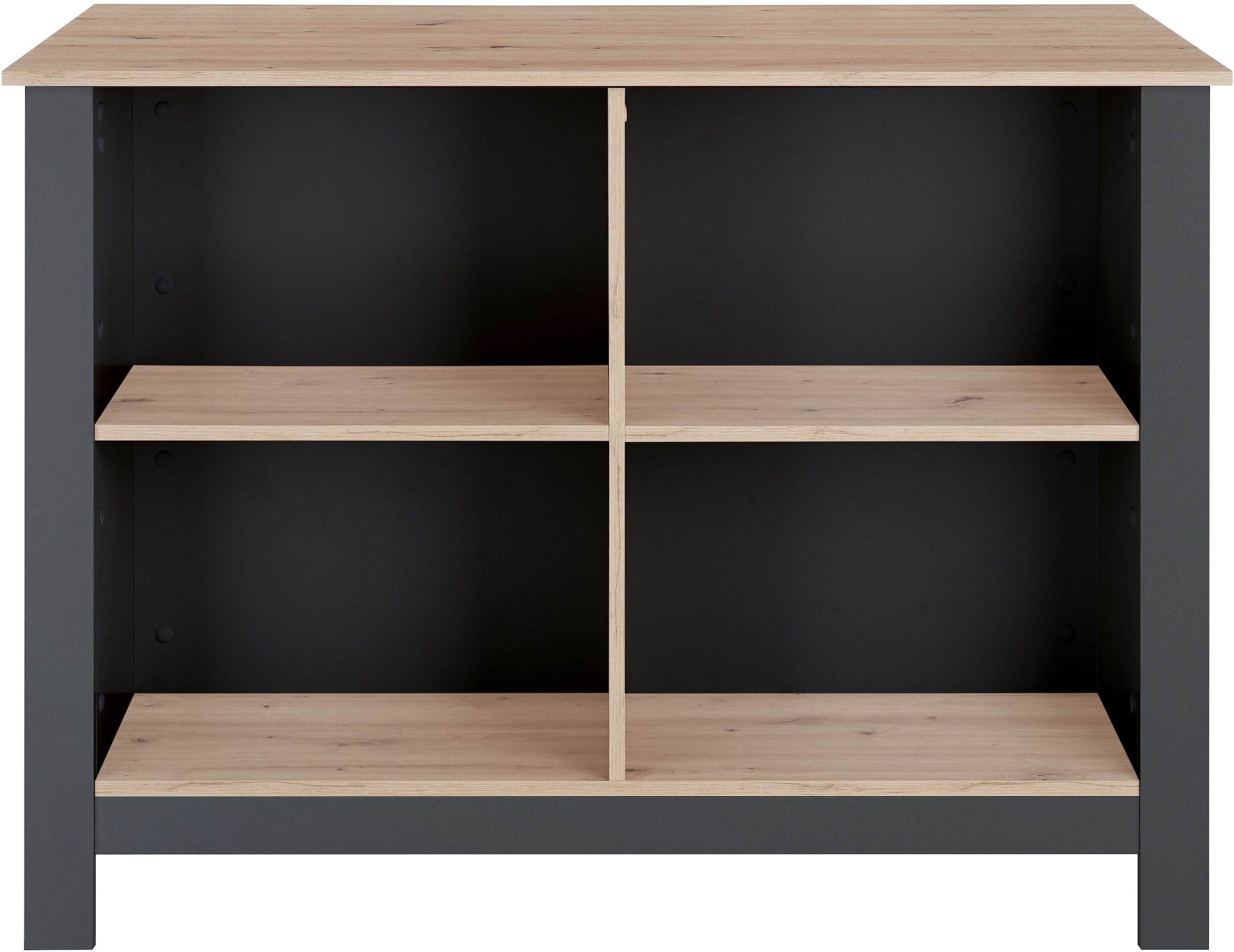 BASIC by Balculina Kücheninsel »Sugar Kücheninsel, Kücheninsel BxHxT 124x90x75«, Breite 124 cm, Melaminbeschichtung, 4 offene Fächer
