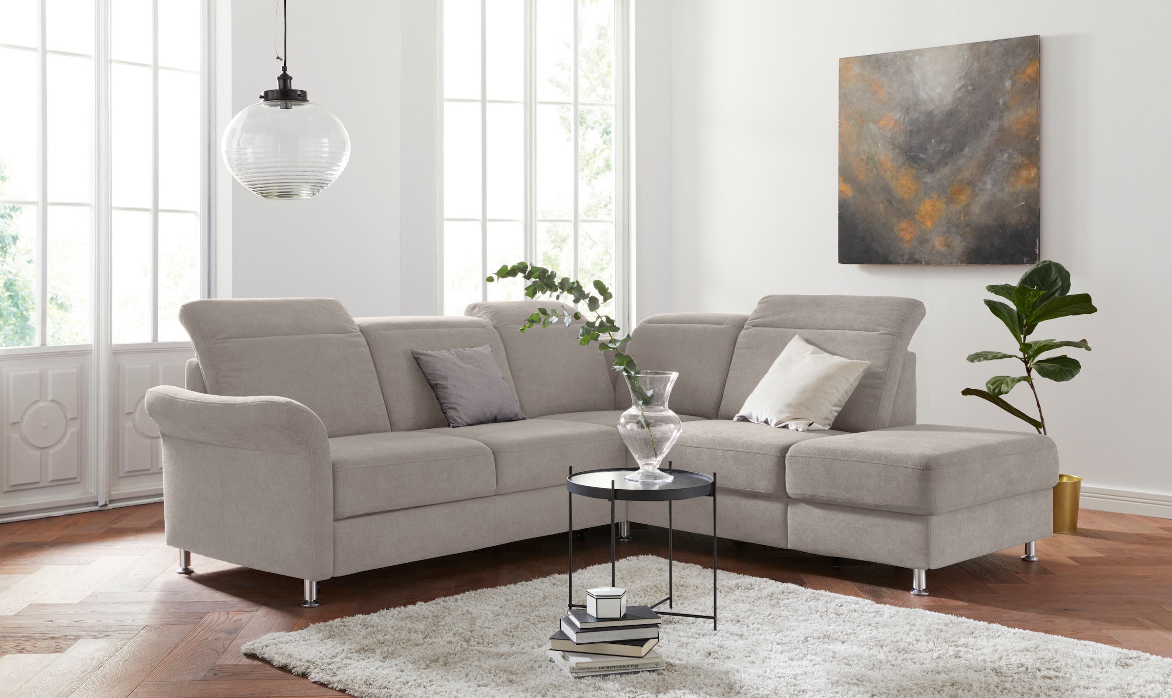 sit&more Ecksofa »Darwin L-Form«, inklusive Federkern, wahlweise mit Kopfte günstig online kaufen