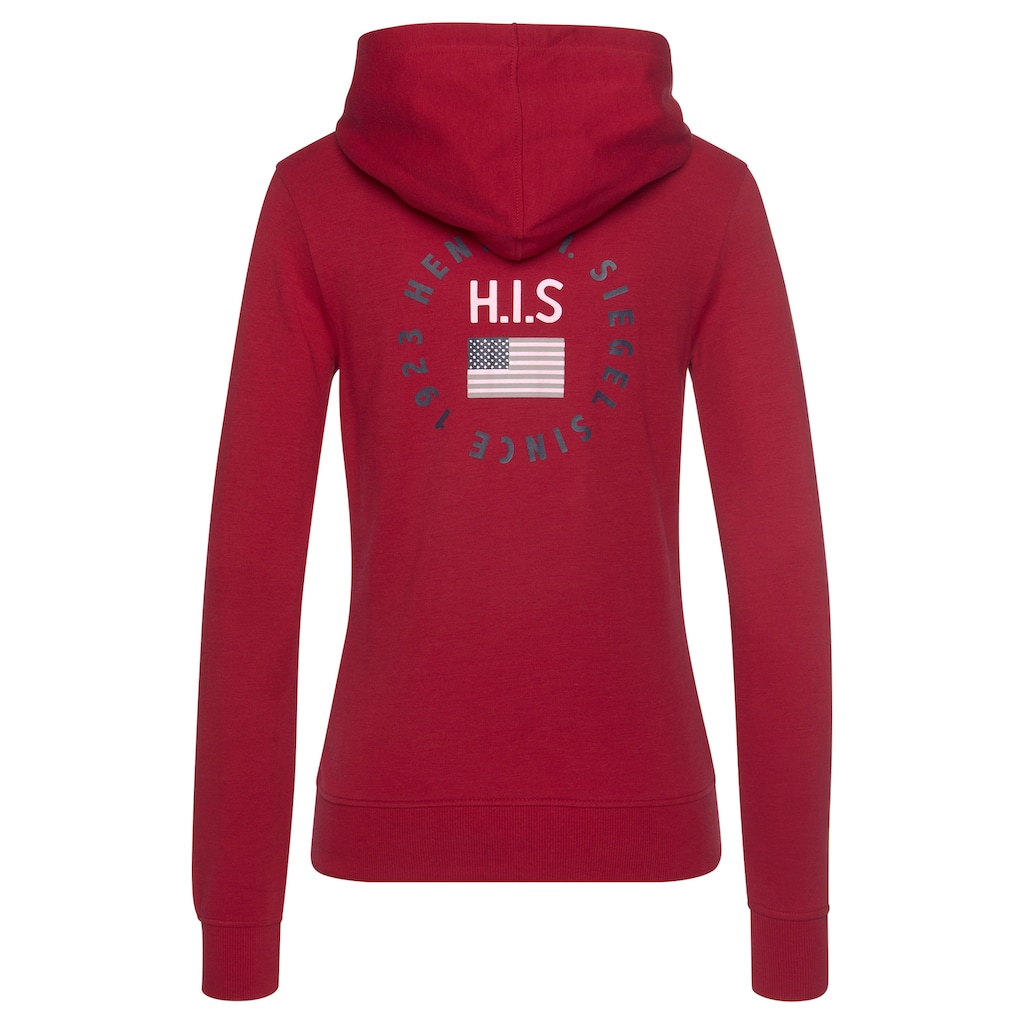 H.I.S Kapuzensweatjacke »-Loungejacke«, mit Kapuze und seitlichen Taschen, Loungewear