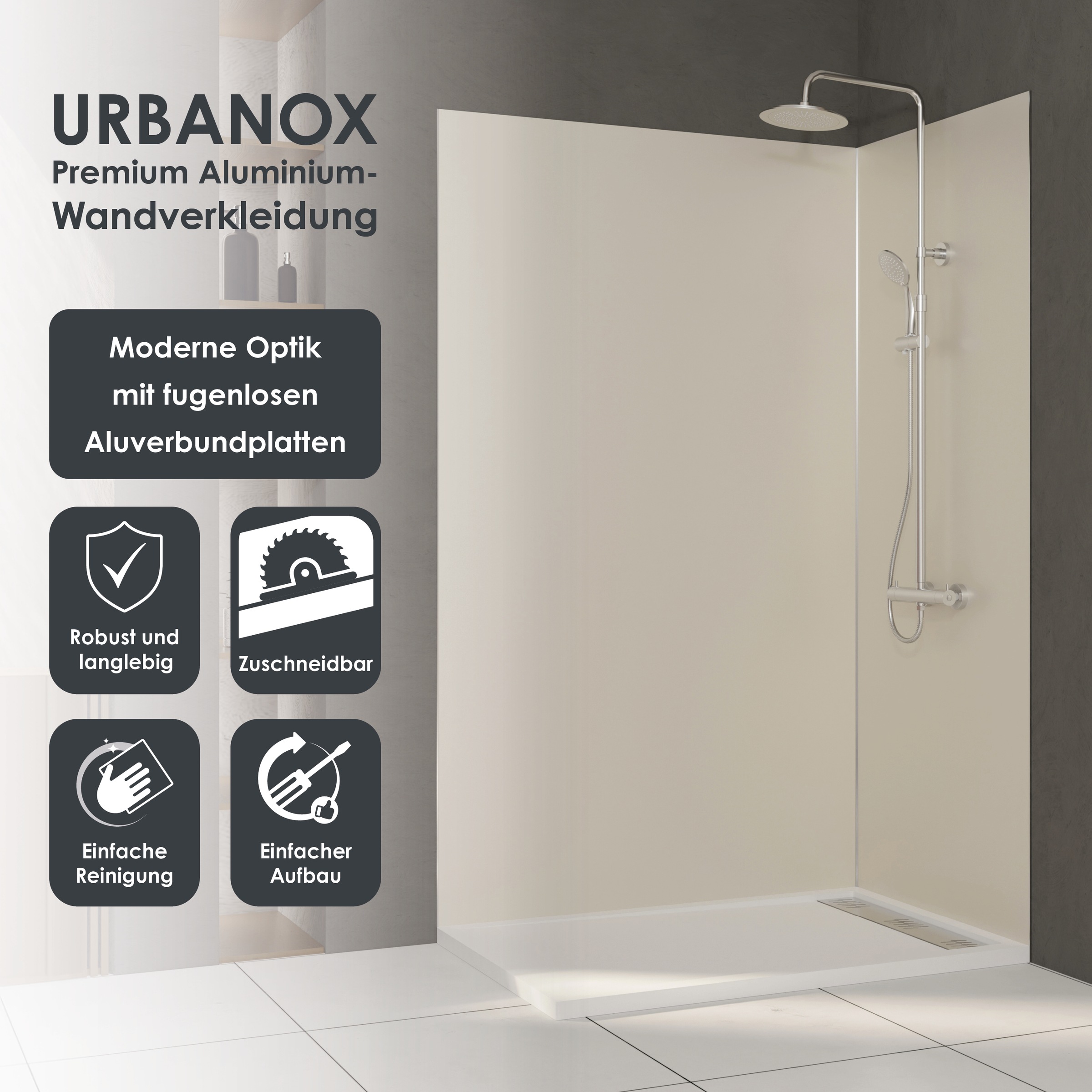 Marwell Duschrückwand »Urbanox« 1 Paneel: 120 x 210 cm