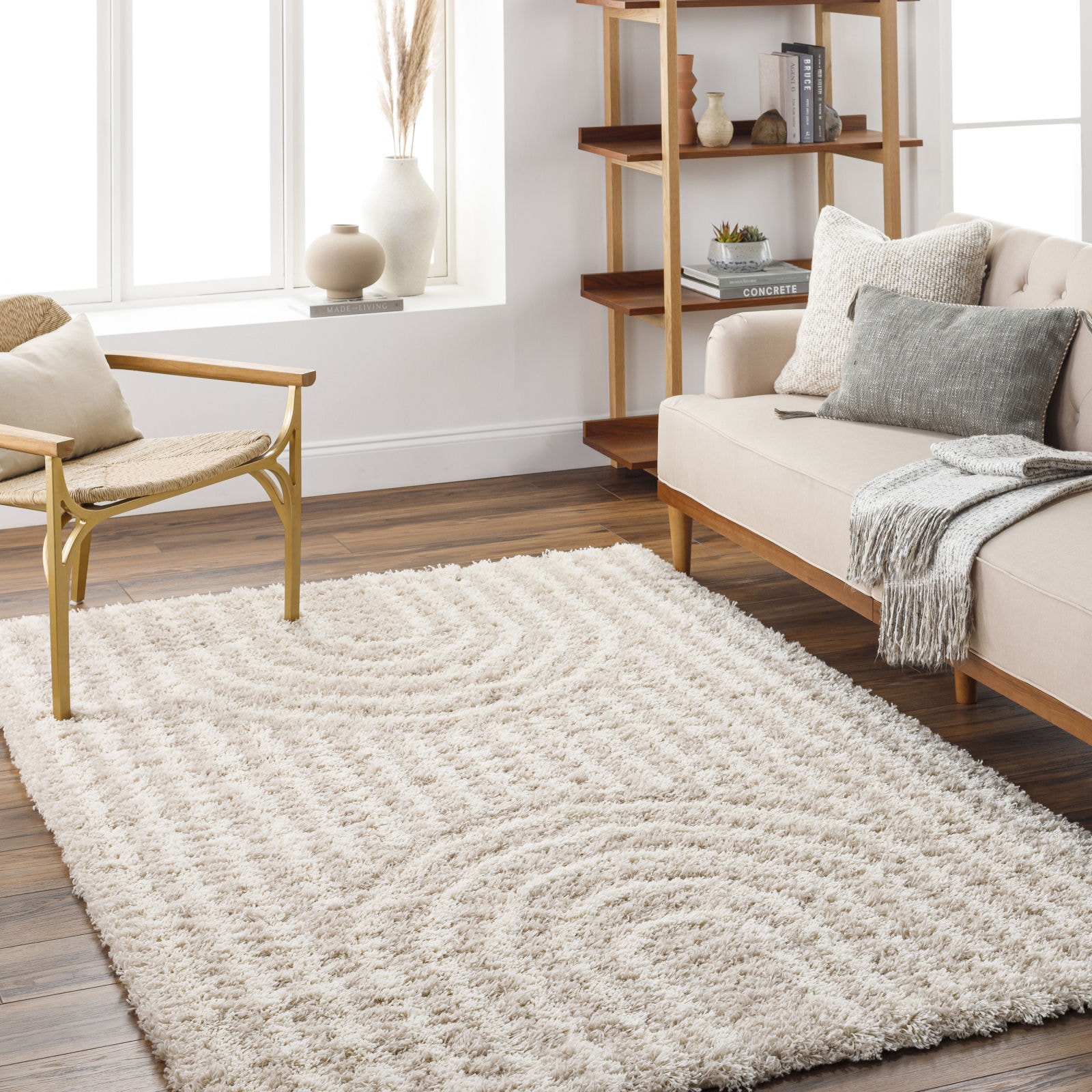Hochflor-Teppich LIVABLISS "TRAKAI", beige, B:160cm H:52mm L:220cm