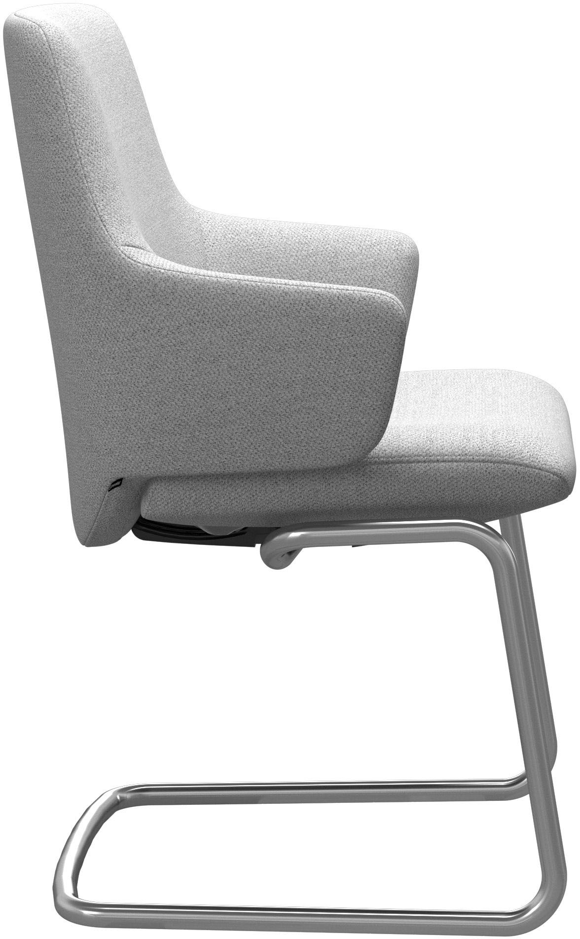 Stressless® Polsterstuhl »Laurel«, ROHLEDER Stoff Q2 FARON, Low Back mit Armlehne, Größe L, mit Beinen aus Stahl in Schwarz matt