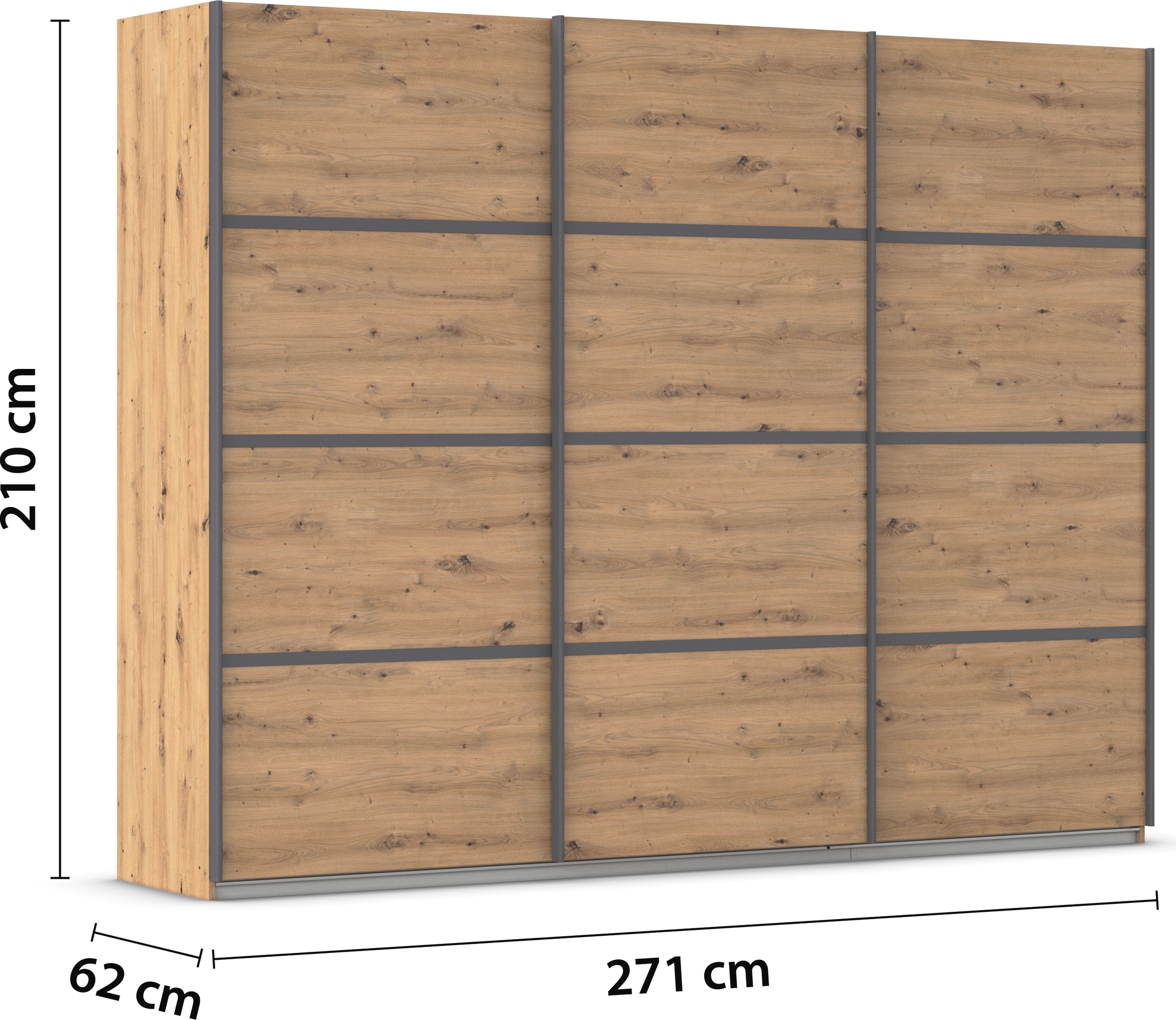 rauch Kleiderschrank »Schwebetürenschrank OTTO´s Choice Garderobe Schrank TOP ANGEBOT Avola«, (in 3 verschiedenen Ausstattungen BASIC/CLASSIC/PREMIUM), mit eleganten Zierleisten in Chrom, Schwarz oder Weiß MADE IN GERMANY