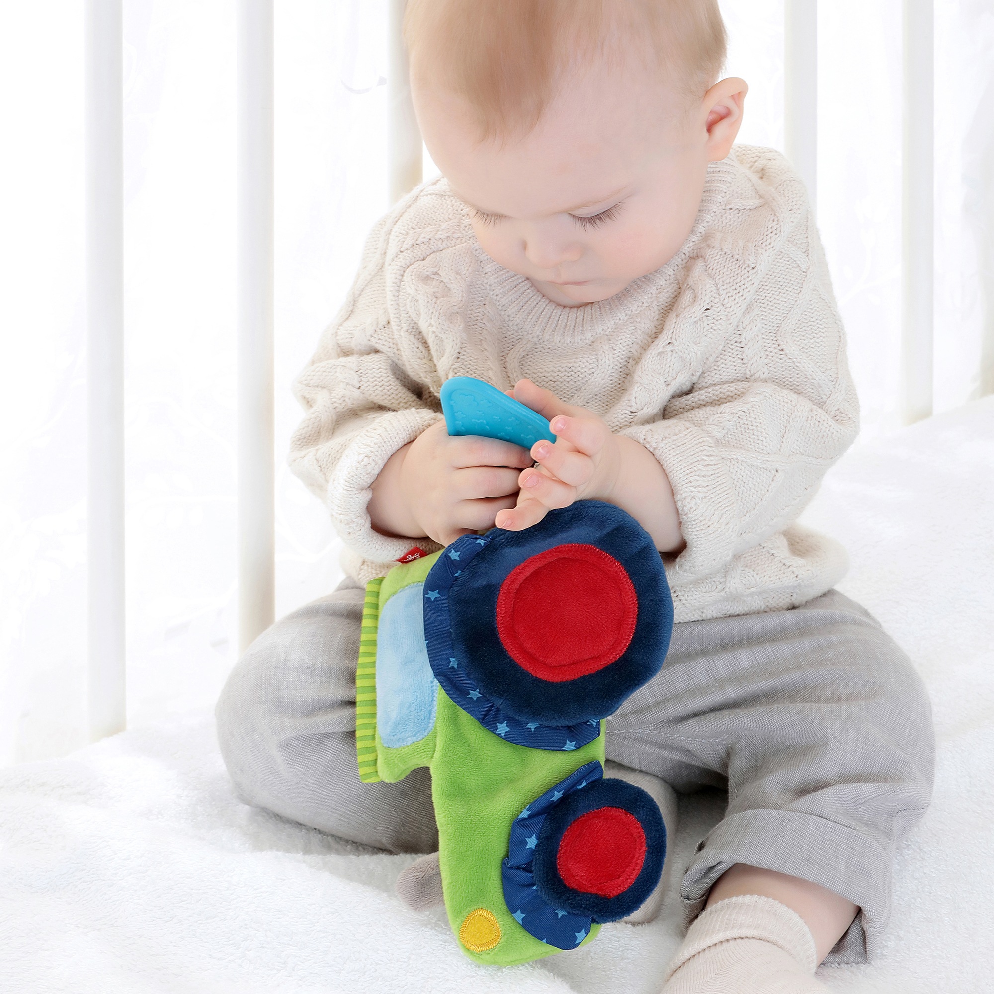 Sigikid Schmusetuch »PlayQ, START Knistertuch Traktor«, mit Beißfläche