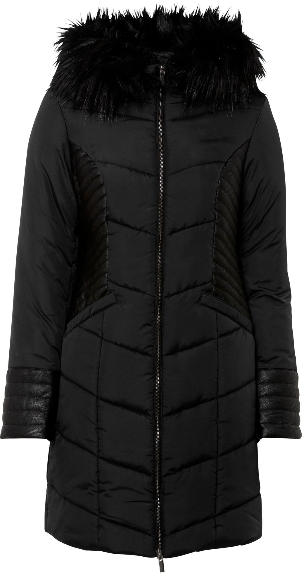 bonprix Steppmantel aus Polyester und Viskose, mit Kapuze, lockere Passform