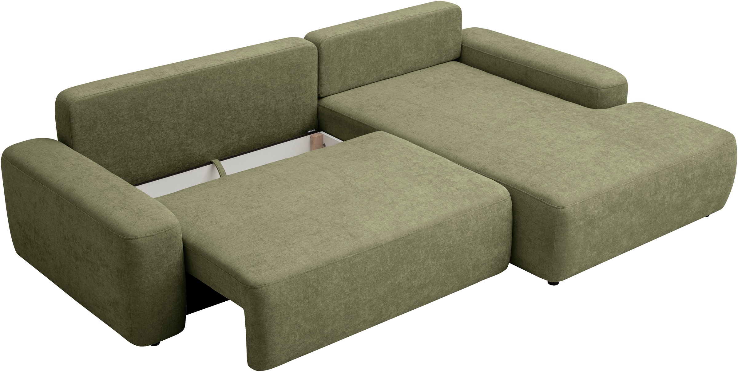 INOSIGN Ecksofa »TORGE (264cm), Schlafsofa in Cord, Samtvelours o Struktur fein, L-Form«, Schlaffunktion, Bettkasten, Liegefläche: 125/210 cm