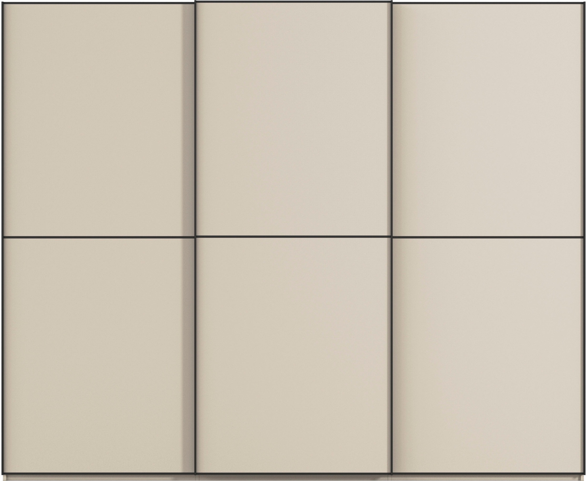 rauch Schwebetürenschrank »Kleiderschrank Schrank Garderobe Schlafzimmerschrank SCALE-DUO«, edle zweigeteilte Türen und 3 Zierleisten MADE IN GERMANY