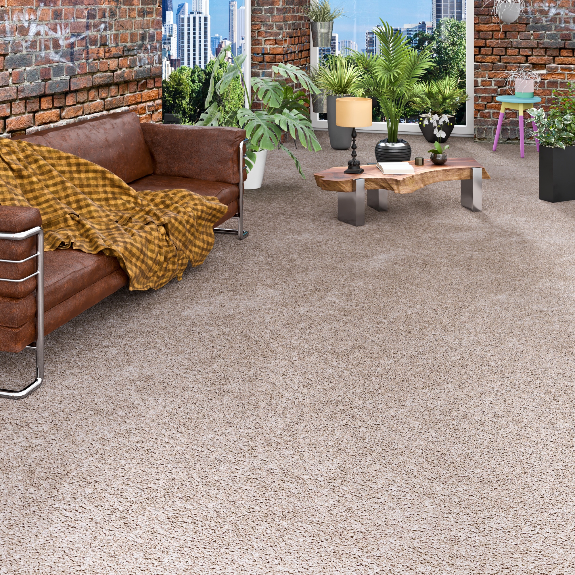 my home Teppichboden »Rava, Velours«, rechteckig, 16 mm Höhe, Uni Farben, B günstig online kaufen