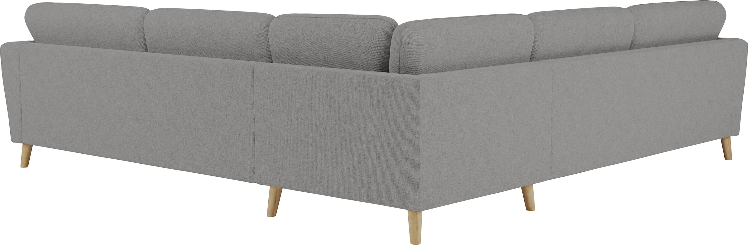 Home affaire Ecksofa »MARSEILLE 278/278 cm, L-Form, Webstoff, Flachgewebe, Filzoptik«, gleichschenklig, Massivholzbeine, Landhausstil, Wellenunterfederung