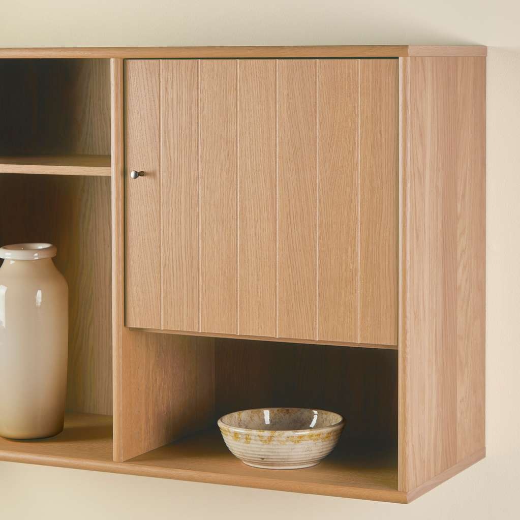 Hammel Furniture Sideboard »Mistral, Hochwertig Hängeregal, Wandregal, mit gerillteTür H: 38 cm«, und 2 verstellbare Einlegeböden, B: 61 cm, anpassungsbar Designmöbel