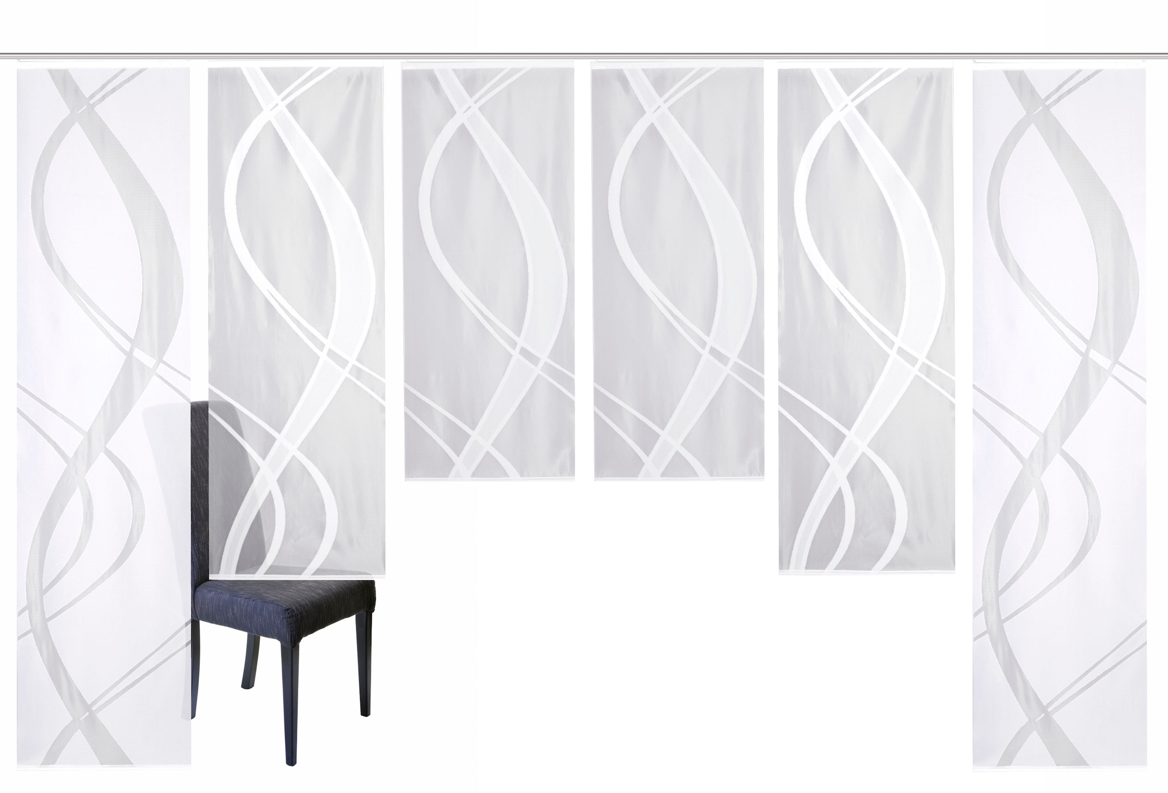 HOME WOHNIDEEN Schiebegardine »TIBASI« Paneelwagen 6 Stk. tlg. halbtranspar günstig online kaufen