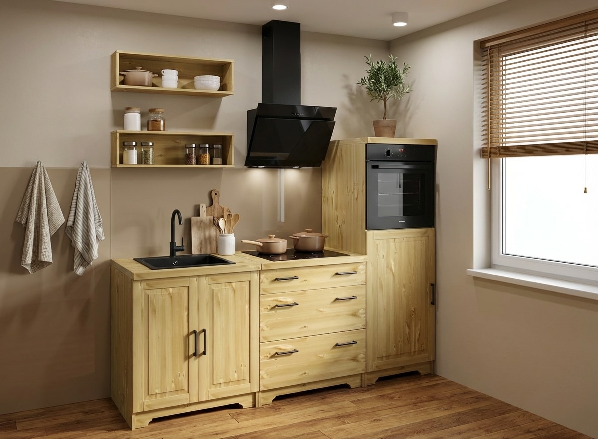 Home affaire Backofen/Kühlumbauschrank »Meliss« aus massiver Kiefer, Breite 60 cm, Soft-Close-Funktion