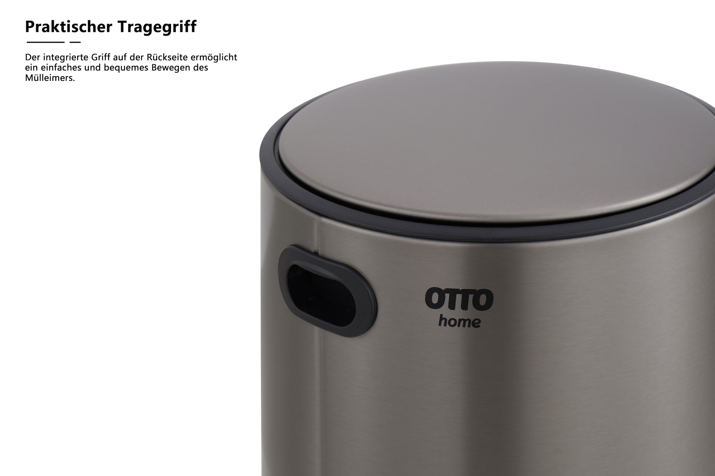OTTO home Mülleimer »Lennu, mit verzögertem Schließmechanismus und verstecktem Griff« 1 Behälter moderner Treteimer für Küche oder Bad, Abfalleimer mit Deckel