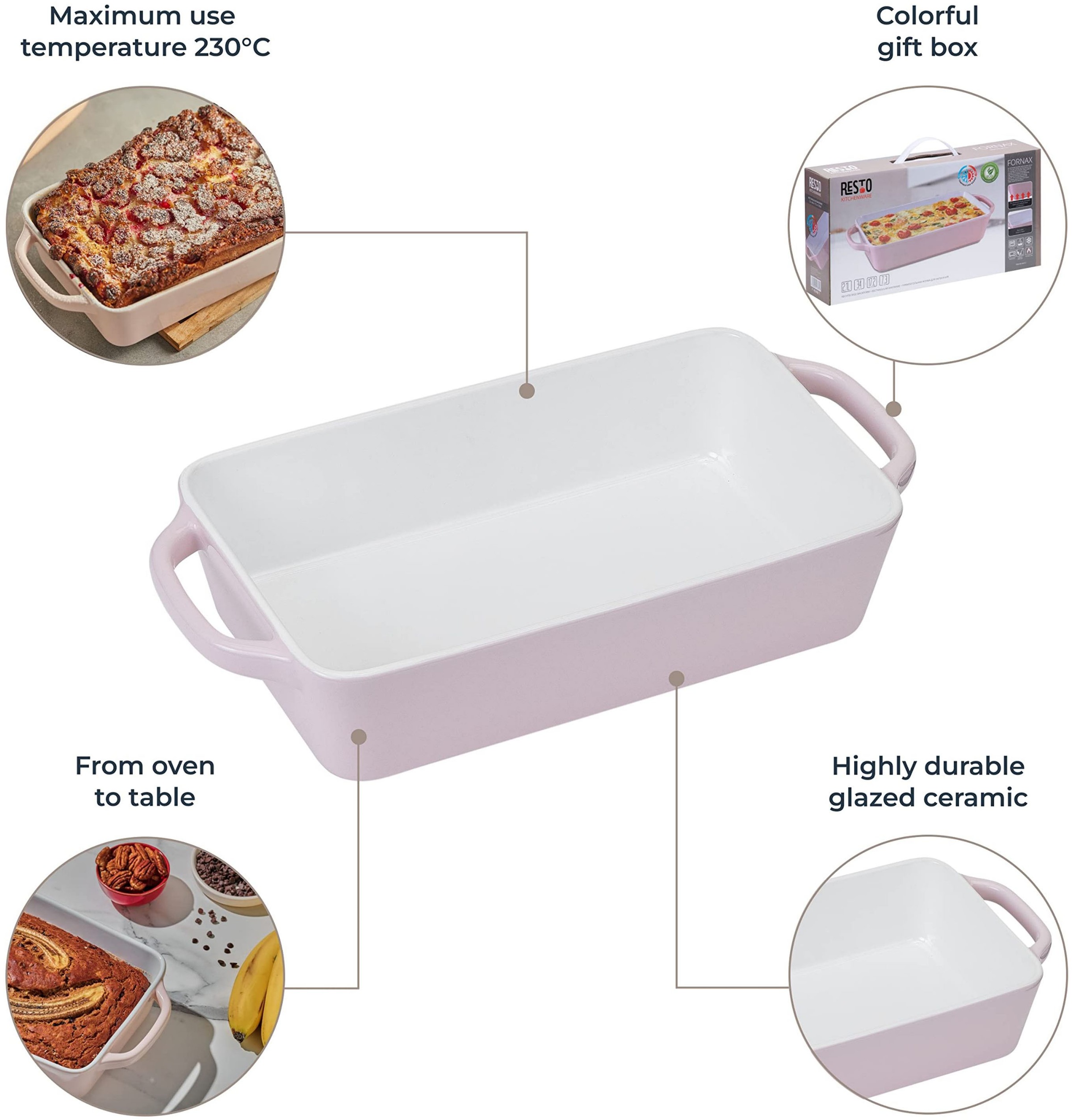 RESTO Kitchenware Auflaufform »Fornax Backform Groß Hoher Rand Lasagneform günstig online kaufen