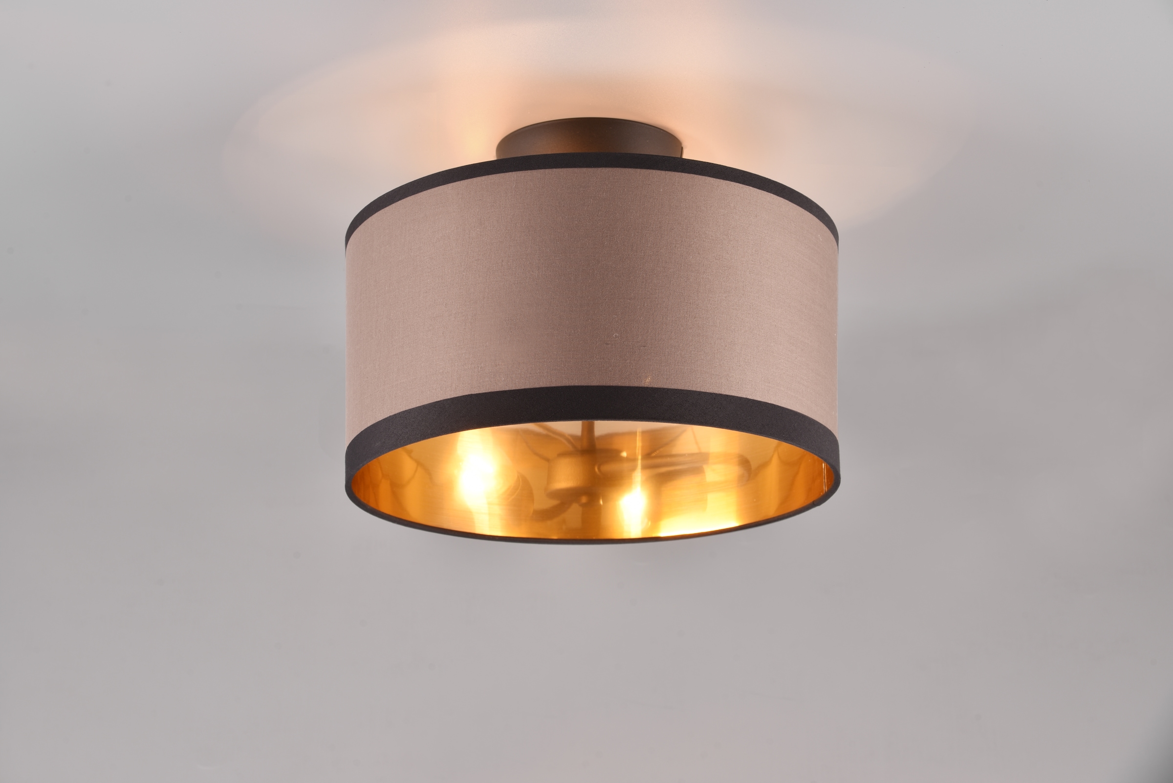 REALITY Leuchten Deckenleuchte »DAVOS, Deckenlampe mit Stoffschirm exkl 2xE14 max 28W Ø30cm Höhe 22cm«, 2 flammig, Leuchtmittel E14 | Leuchtmittel wechselbar, Deckenleuchte Küche Schlafzimmer Wohnzimmer Stoffschirm zweifarbig