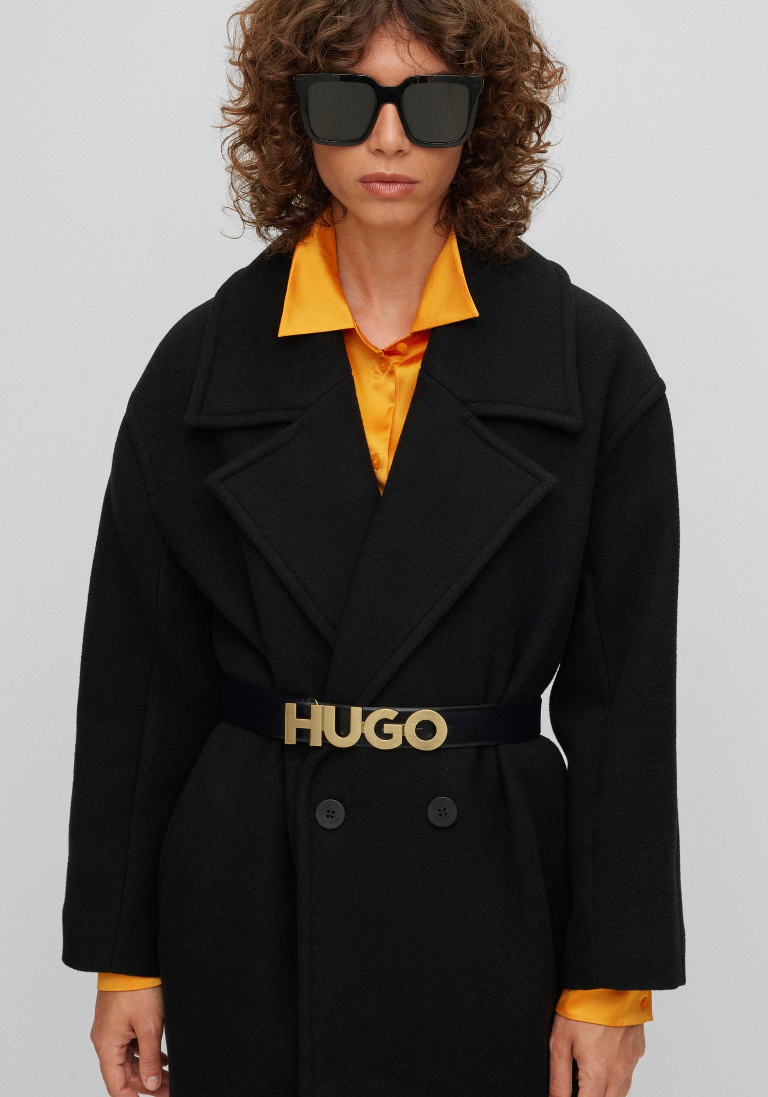 mit Logo-Schliesse Ledergürtel, HUGO kaufen