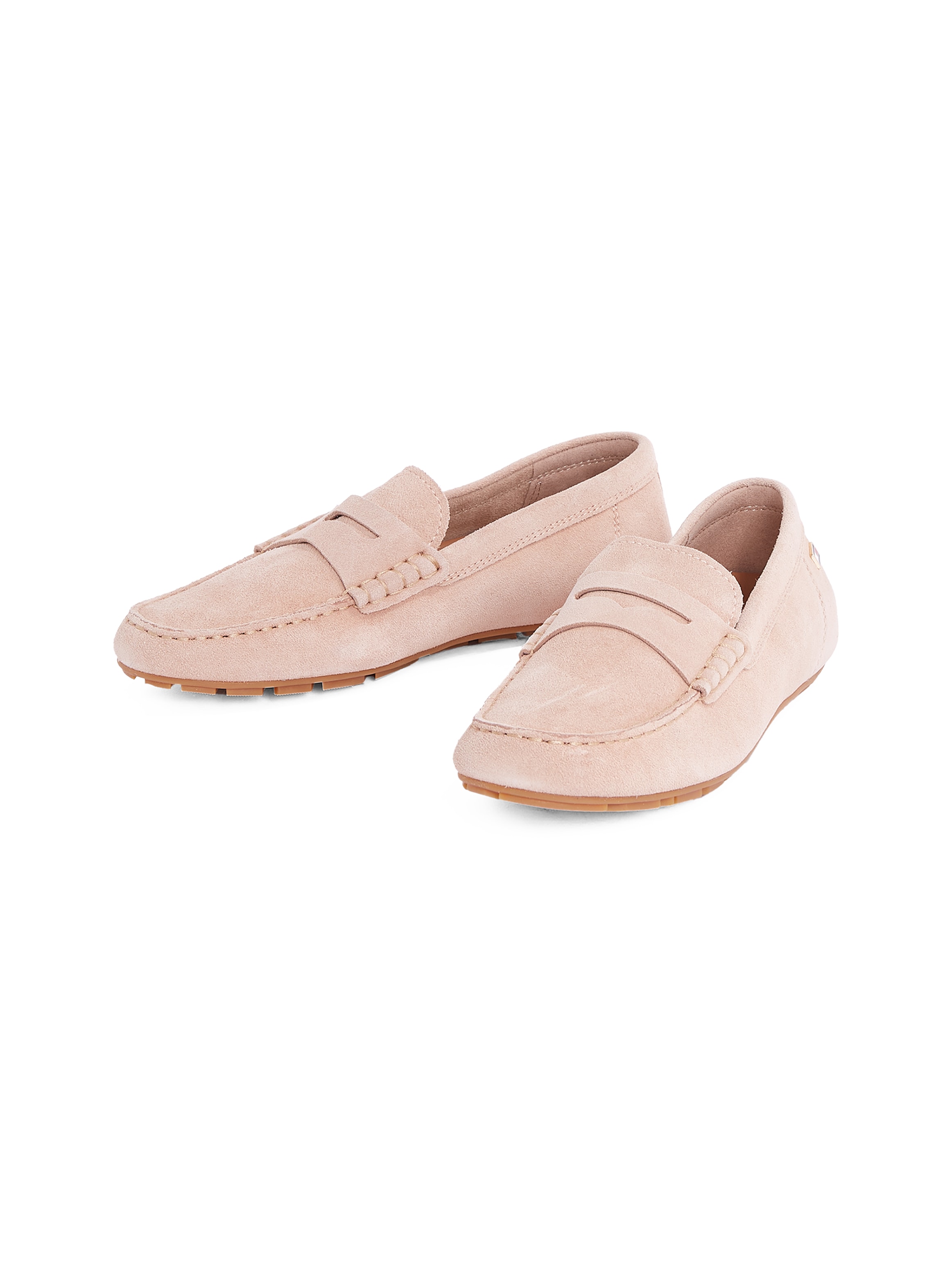 Tommy Hilfiger Slipper »FLAG SOFT SUEDE DRIVER LOAFER«, Schlupfschuh, Bequemschuh, Mokassin, Flats mit modischen Zierriegel