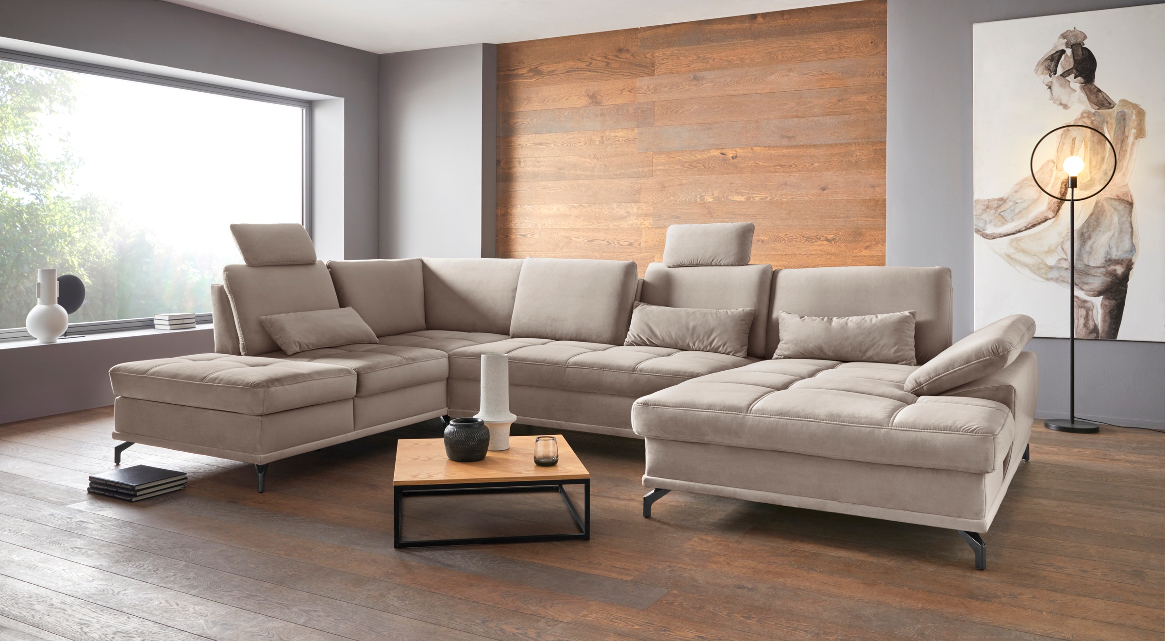 OTTO home Wohnlandschaft »Costello U-Form, B: 363 cm mit Sitztiefen-, Armte günstig online kaufen