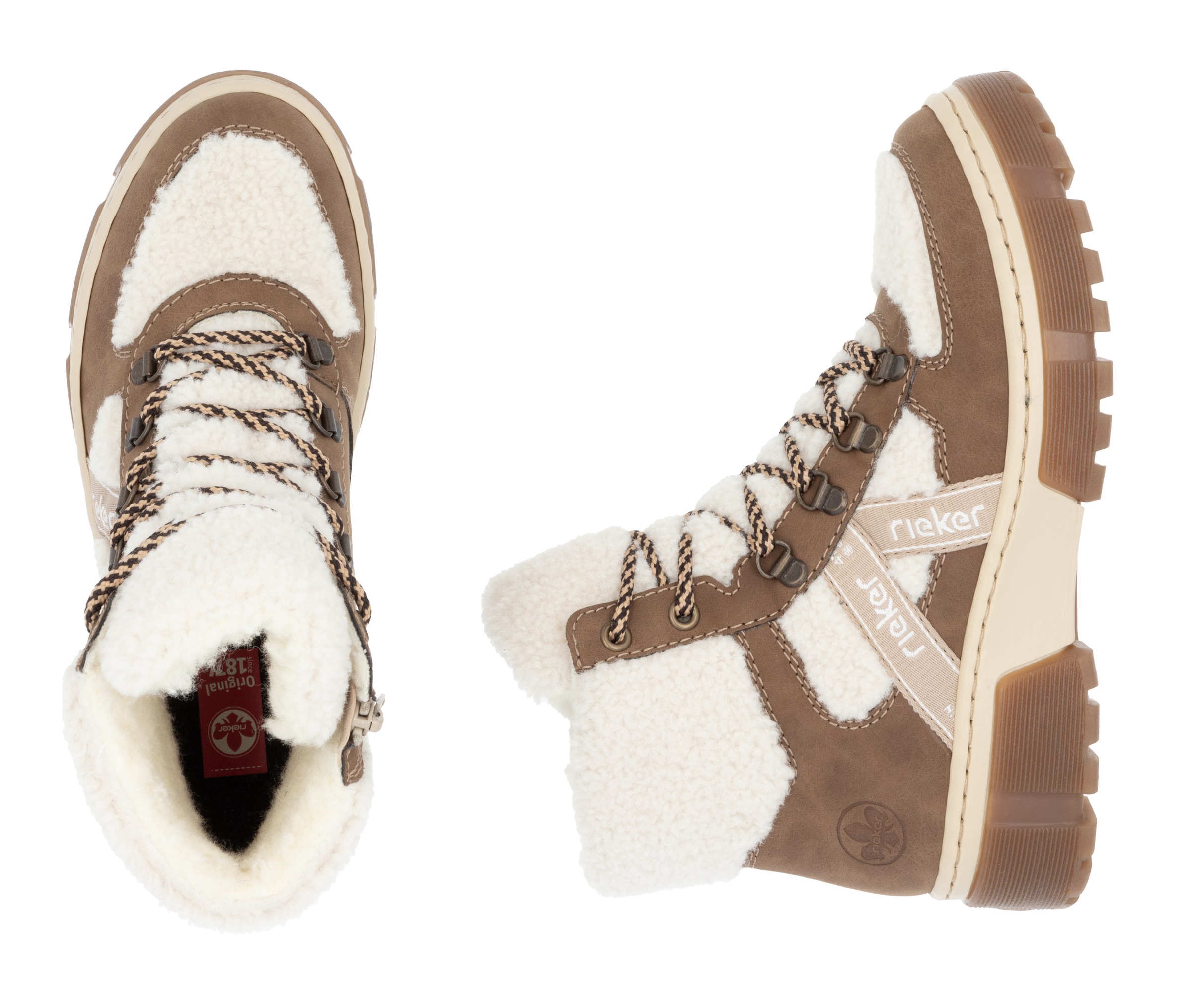 Rieker Winterboots, Schnürboots, Snowboots, Profilsohle, mit Innenreißverschluss