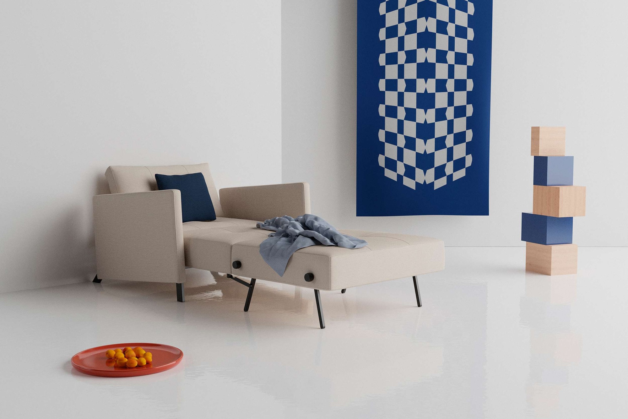 INNOVATION LIVING ™ Sessel »CUBED Schlafsessel«, Frontauszug, sehr platzsparend, abgewinkelt Sitzen - waagerecht Liegen