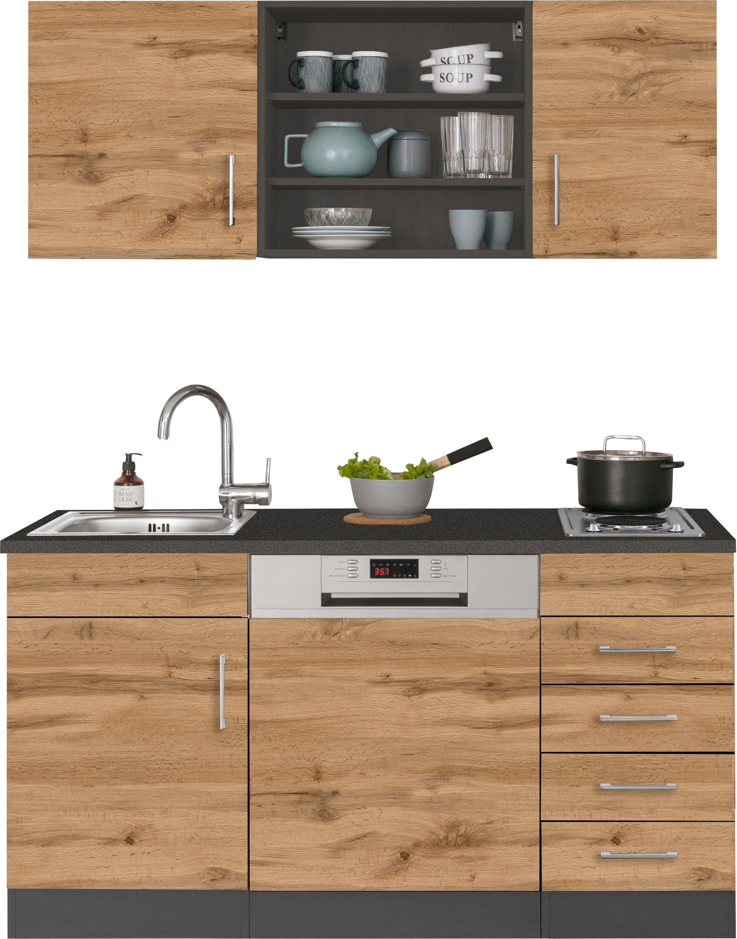 HELD MÖBEL Pantryküche »Mali«, Breite 150 cm, mit E-Geräten günstig online kaufen