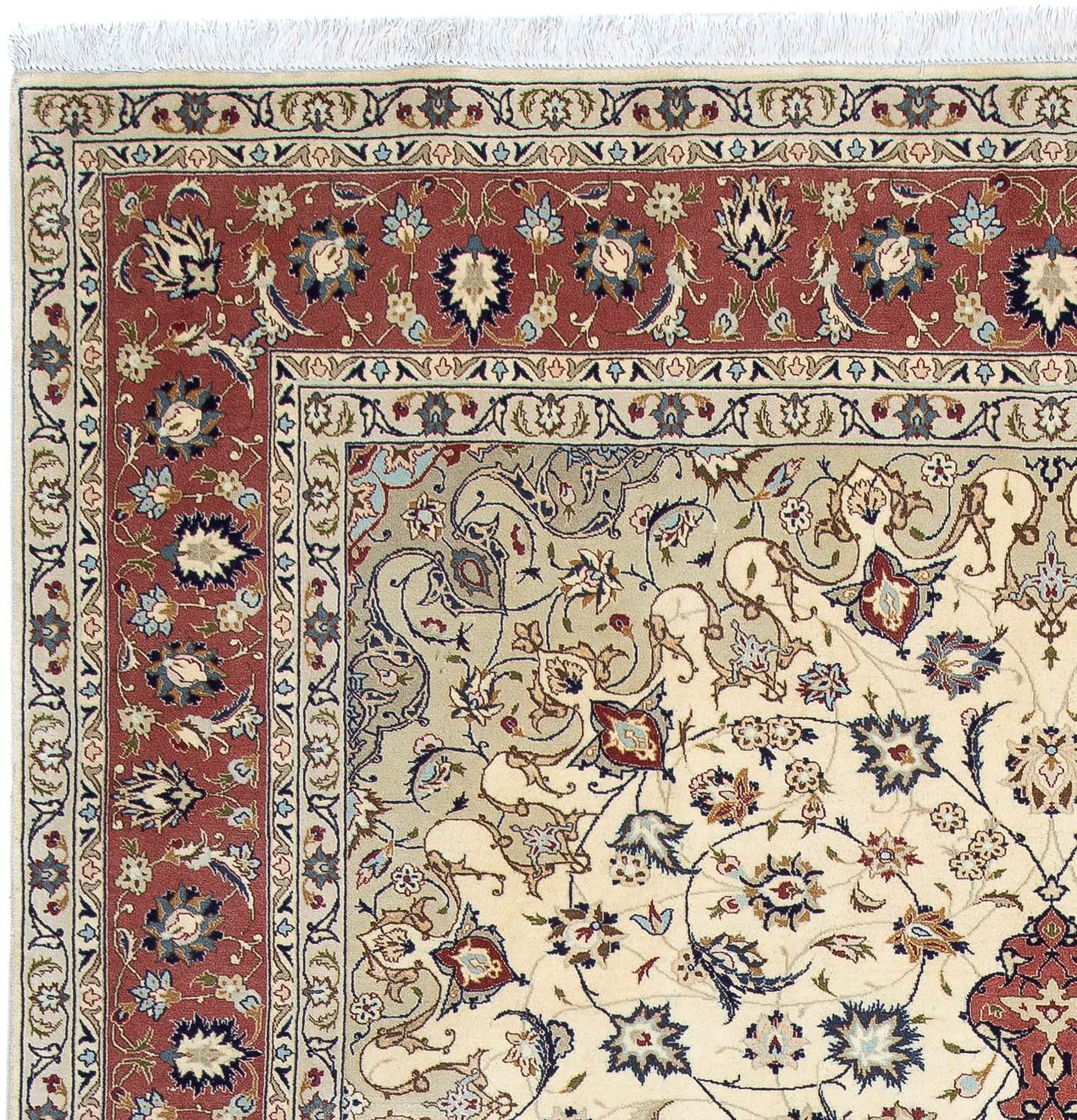 3. Bild von morgenland Orientteppich »Perser - Täbriz - Royal - 308 x 205 cm - beige«, rechteckig, Wohnzimmer, Handgeknüpft, Einzelstück mit Zertifikat