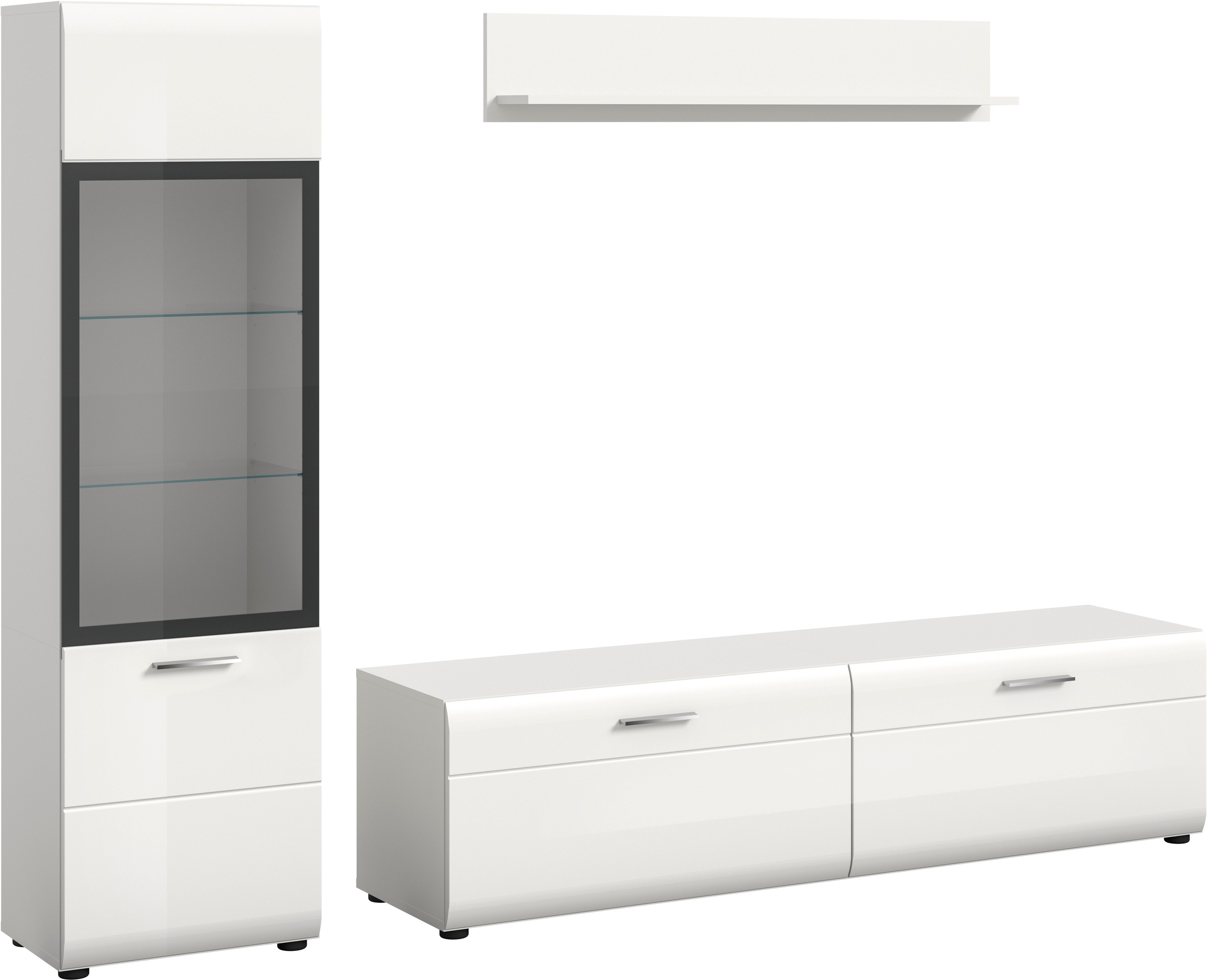 INOSIGN Wohnwand »FLORENZ, 3-teilige Wohn-Kombination, hochwertige MDF-Fron günstig online kaufen