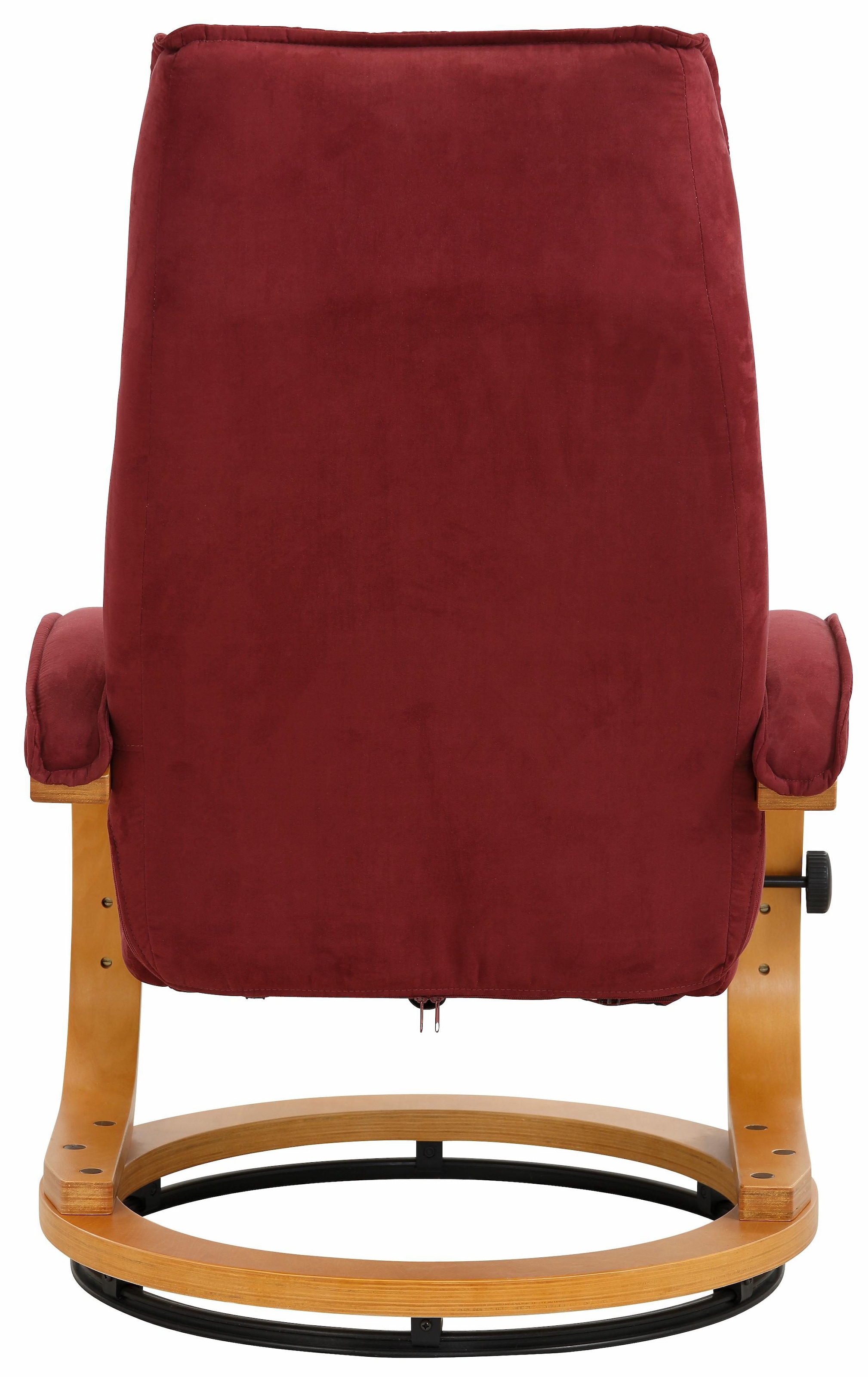 Home affaire Relaxsessel »Paris TV-Sessel, Liegesessel, manuell verstellbar,«, (Set, 2 St., bestehend aus Sessel und Hocker), Microfase, NaturLEDER, Webstoff, Sitzhöhe 46 cm