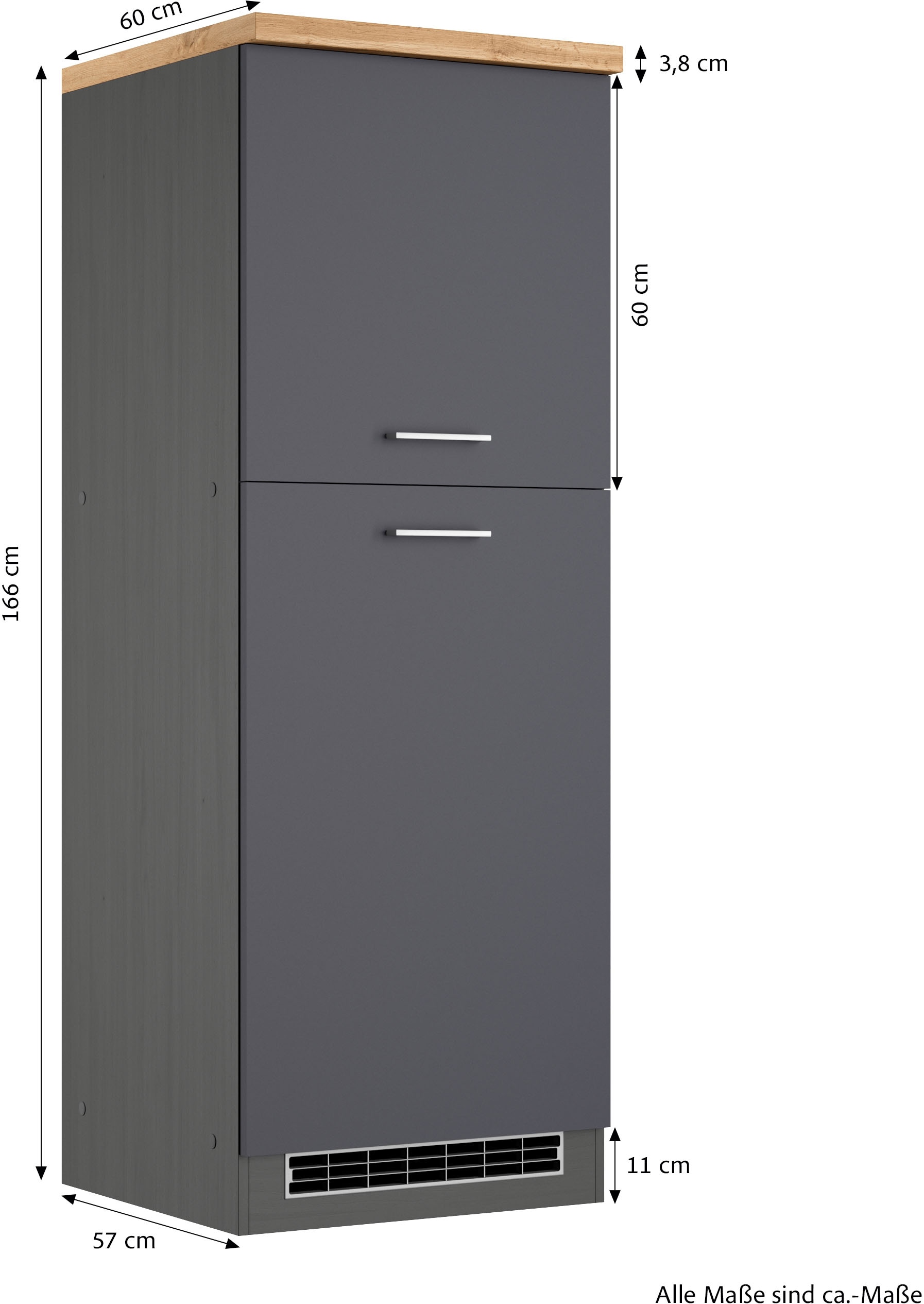 KOCHSTATION Kühlumbauschrank »KS-Milan«, HELD Möbel, Kühlschrankumbau 60 cm, matte oder hochglänzende Fronten