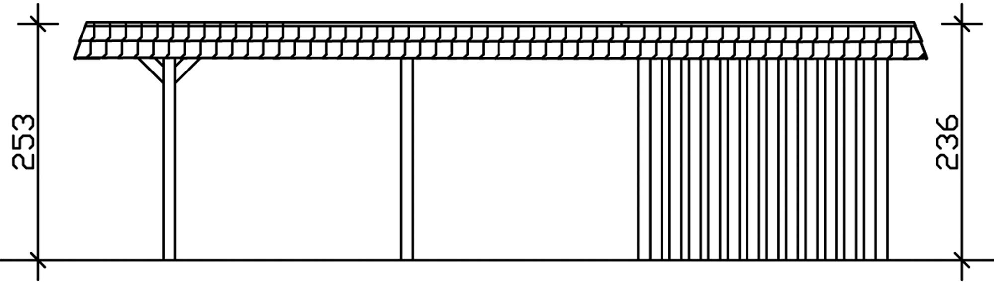 Skanholz Doppelcarport »Wendland«, Holz, 550 cm, Anthrazit, schwarze Blende