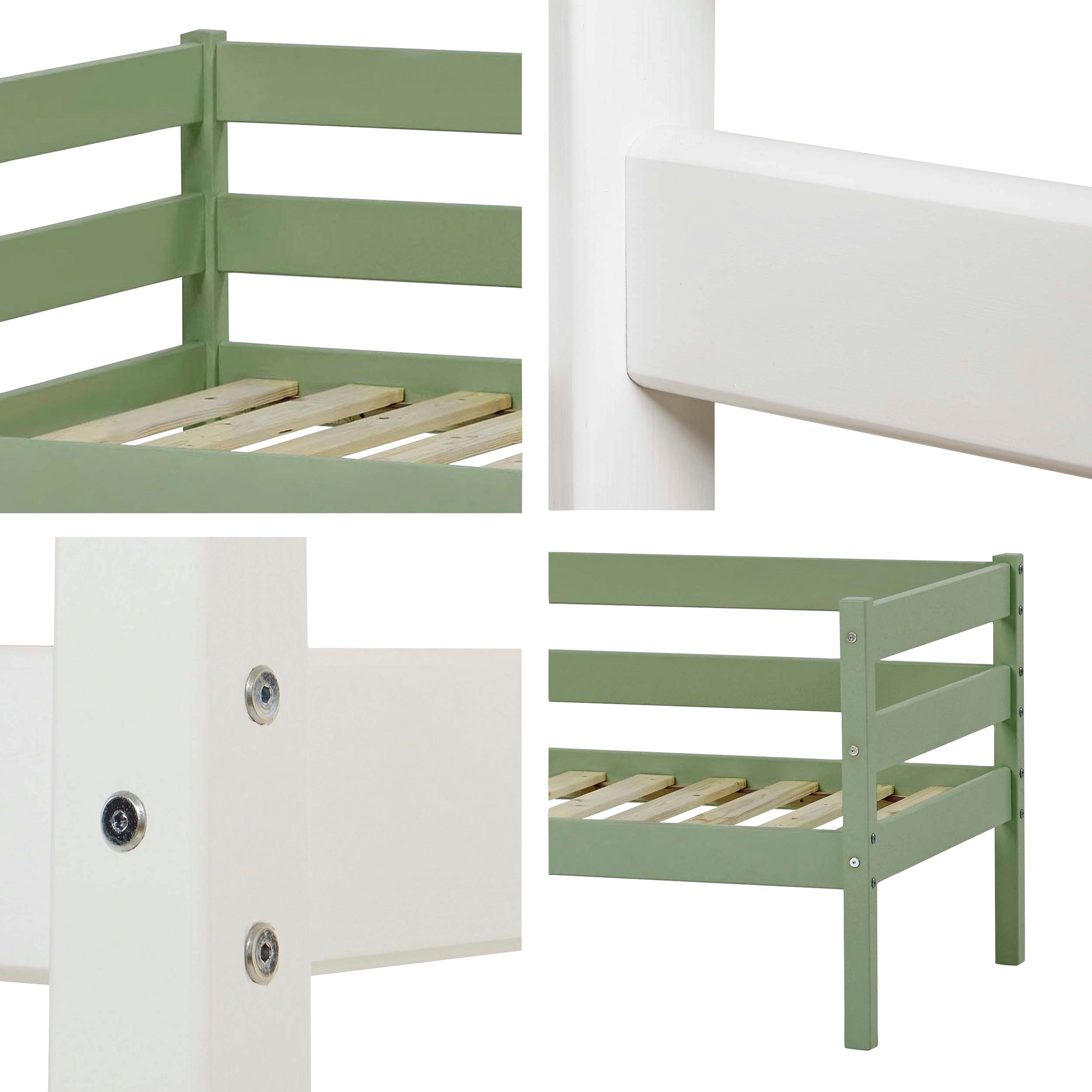 3. Bild von Hoppekids Einzelbett »ECO Comfort«, (Set), mit Rollrost in 8 Farben, wahlweise mit Matratze und Absturzsicherung