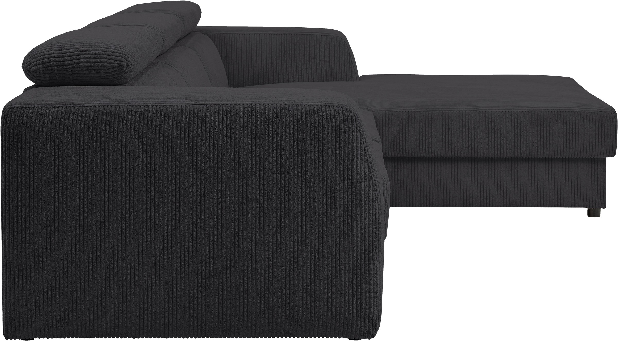 WERK2 Ecksofa »Cherry 270 x 192 cm modern & bequem, Kopfteilverstellung, Bettfunktion« Cord, L-Form, XXL, Schlaffunktion, Bettkasten