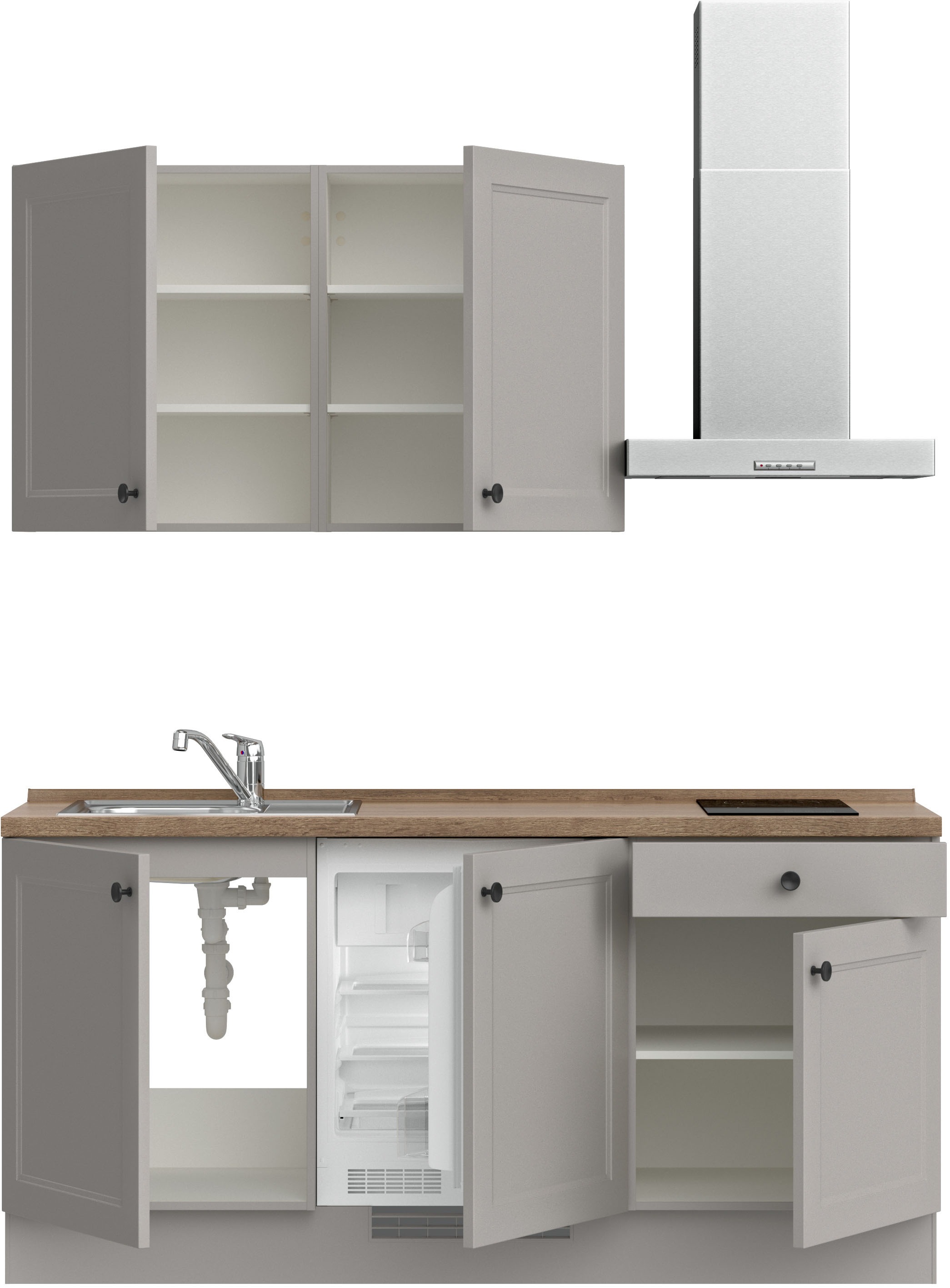 nobilia® Küchenzeile »"Cascada I"«, vormontiert, Ausrichtung wählbar, Breite 180 cm, wahlw. mit E-Geräten