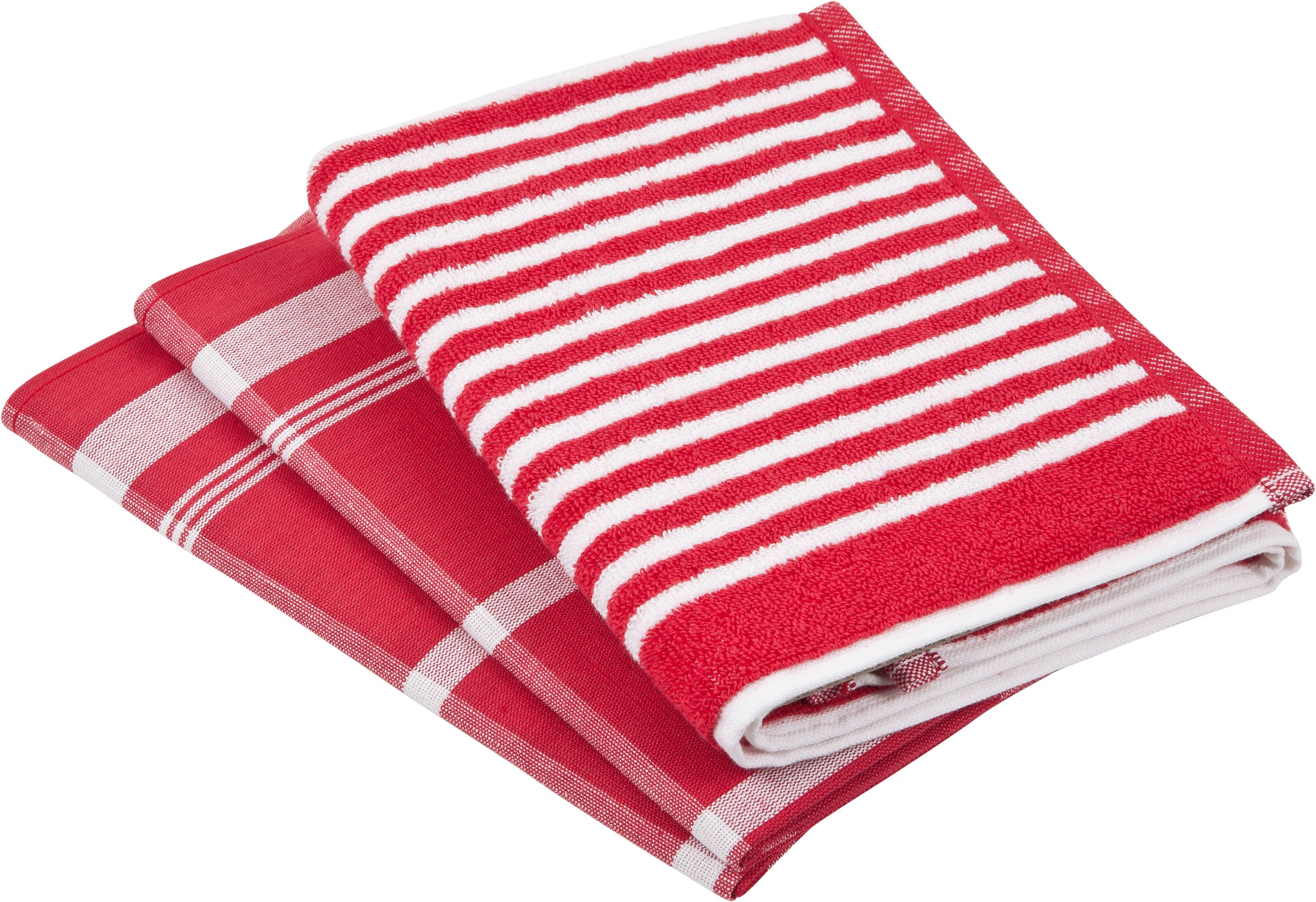 Ross Geschirrtuch "Exclusiv", rot, 3 Stk., 100 % Baumwolle 50 % Baumwolle 50 % Leinen