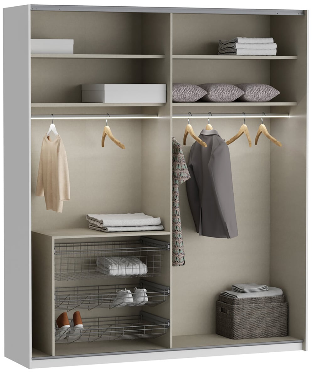 FORTE Schwebetürenschrank, Höhe 2,35 mtr, stehende Montage
