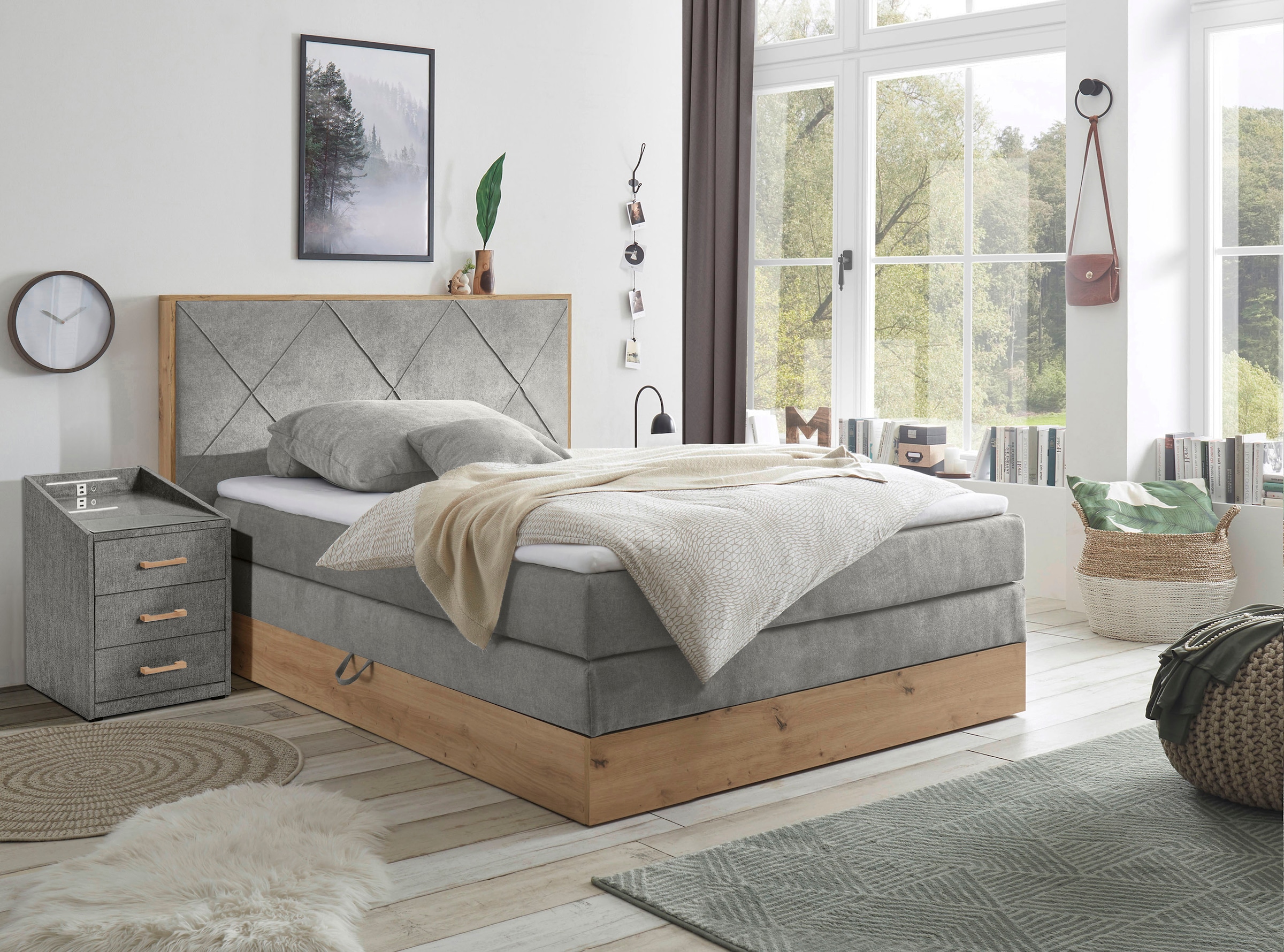 ED EXCITING DESIGN Boxspringbett »Bellevue«, inkl. Bettkasten, wahlweise mit Matratze und Topper