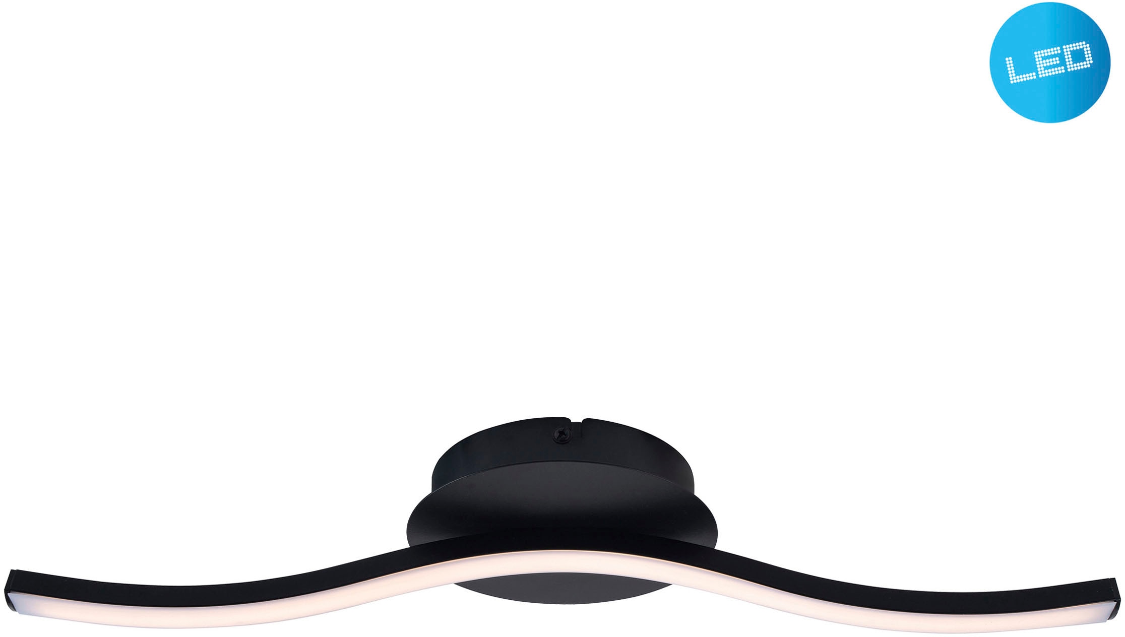 NÄVE LED Deckenleuchte »Onda« LED-Modul 1 Stk. Warmweiß Deckenlampe, Wandleuchte warmweiß, L: 45cm, 6W, schwarz-matt, IP20 schwarz-matt