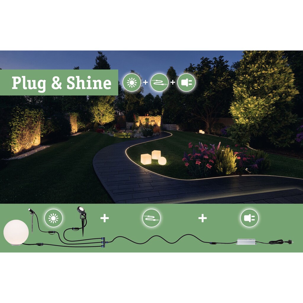 Paulmann LED Gartenleuchte »Plug&Shine«, 1 flammig-flammig, LED-Modul, 3000K 24V IP44 60*20cm