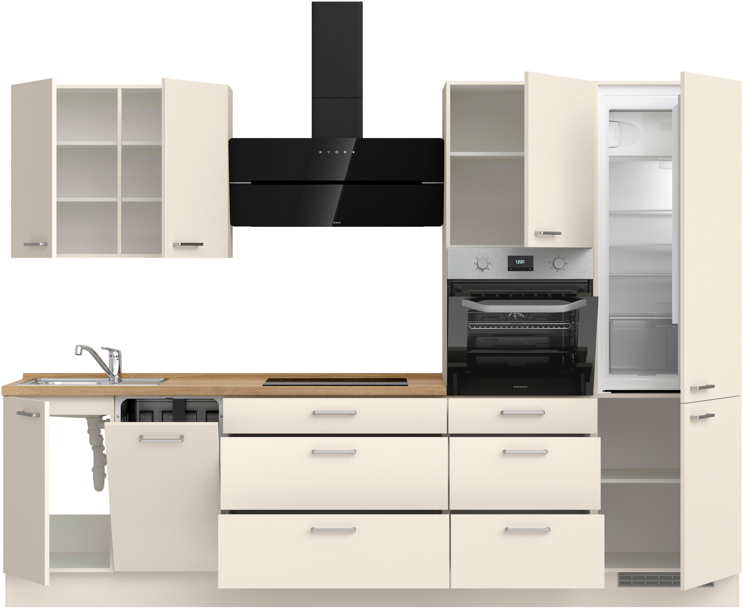 nobilia® Küchenzeile »"Touch II"«, vormontiert, Ausrichtung wählbar, Breite 300 cm, wahlw. mit E-Geräten