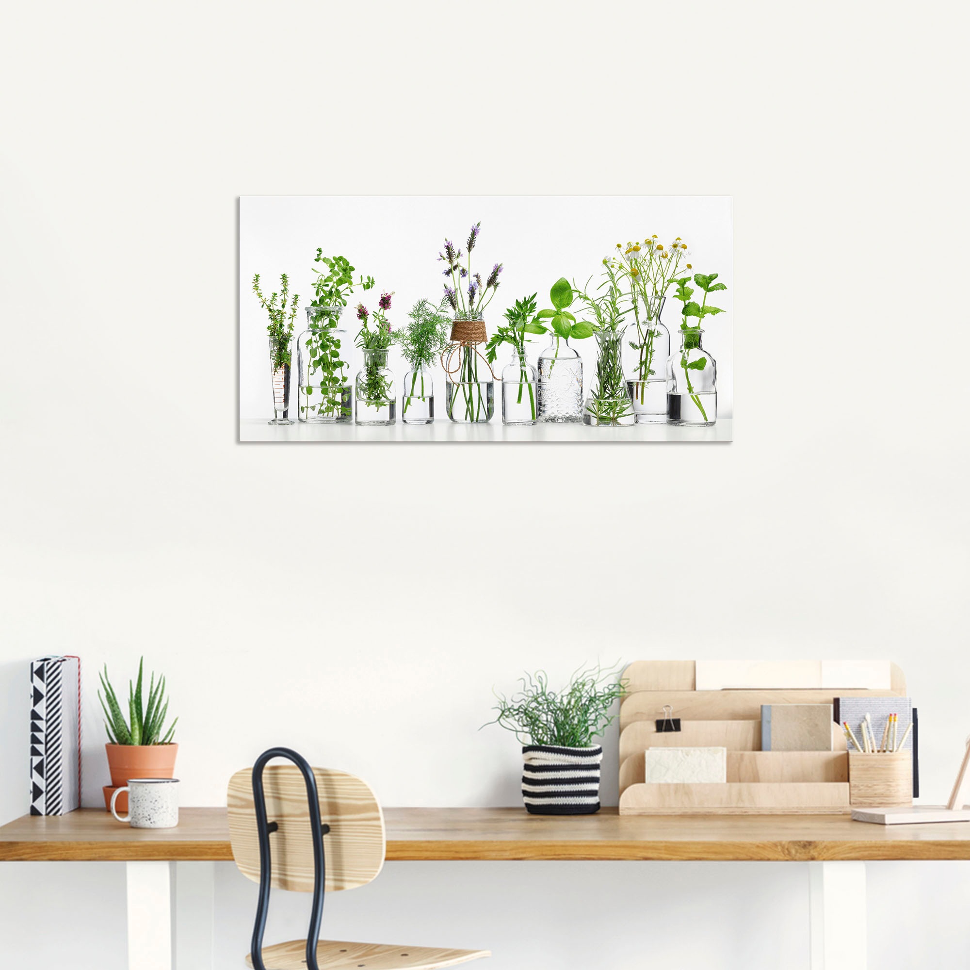 Artland Wandbild »Öle mit Kräutern«, Kräuterbilder, (1 St.), als Alubild, Outdoorbild, Leinwandbild, Poster, Wandaufkleber