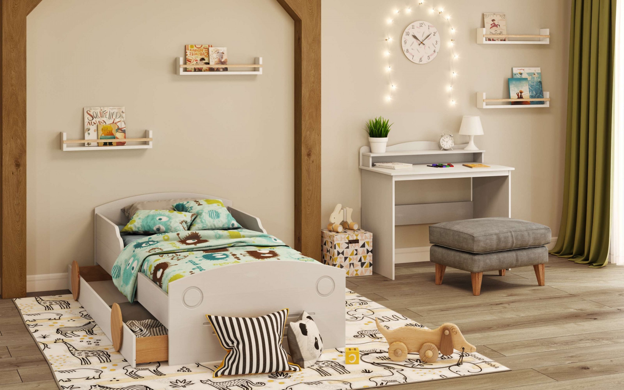 OTTO home Schreibtisch »Lesve« aus massiver Kiefer, mit Schreibtischaufsatz günstig online kaufen