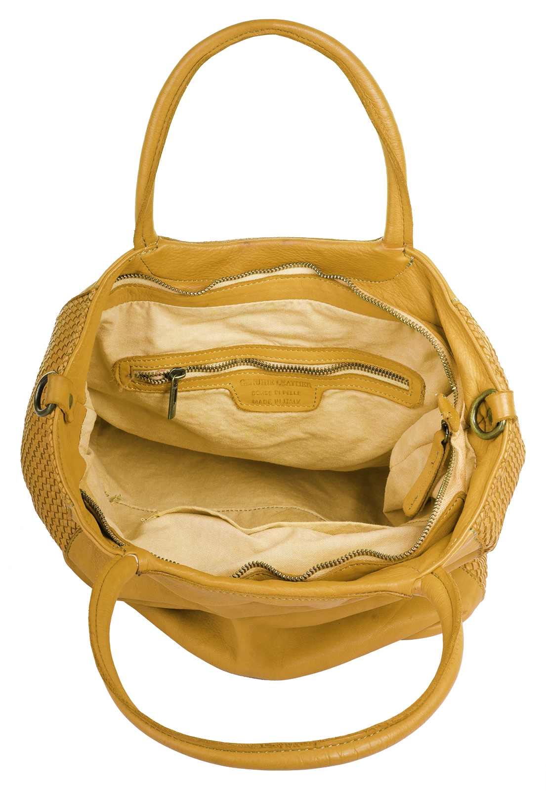 forty° Henkeltasche, echt Leder, Made in Italy