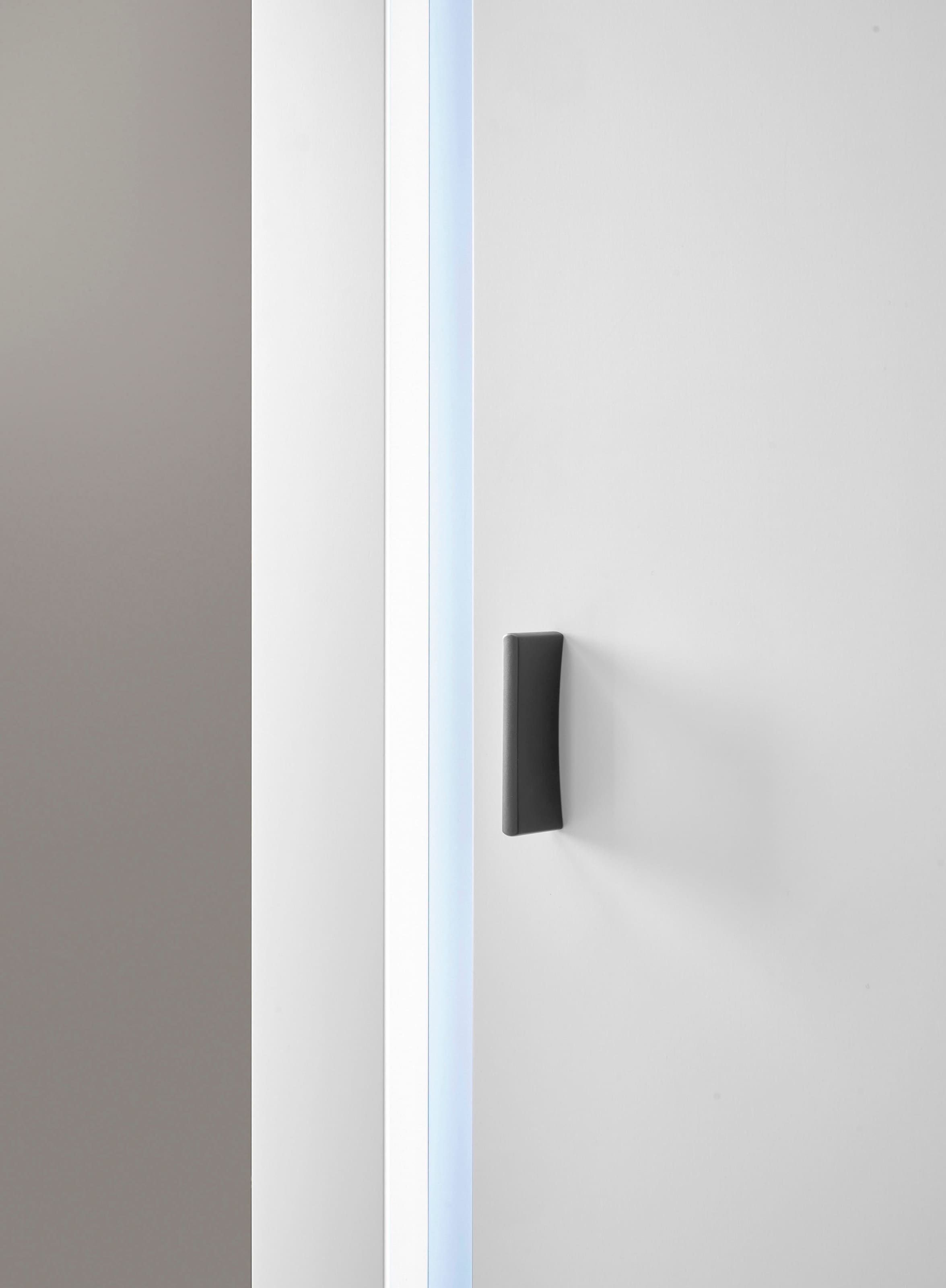 INOSIGN Wohnwand »LONG ISLAND«, (Set, 4 St.), in moderner Trendfarbe,inklusive senkrechter Beleuchtung,Breite 305 cm