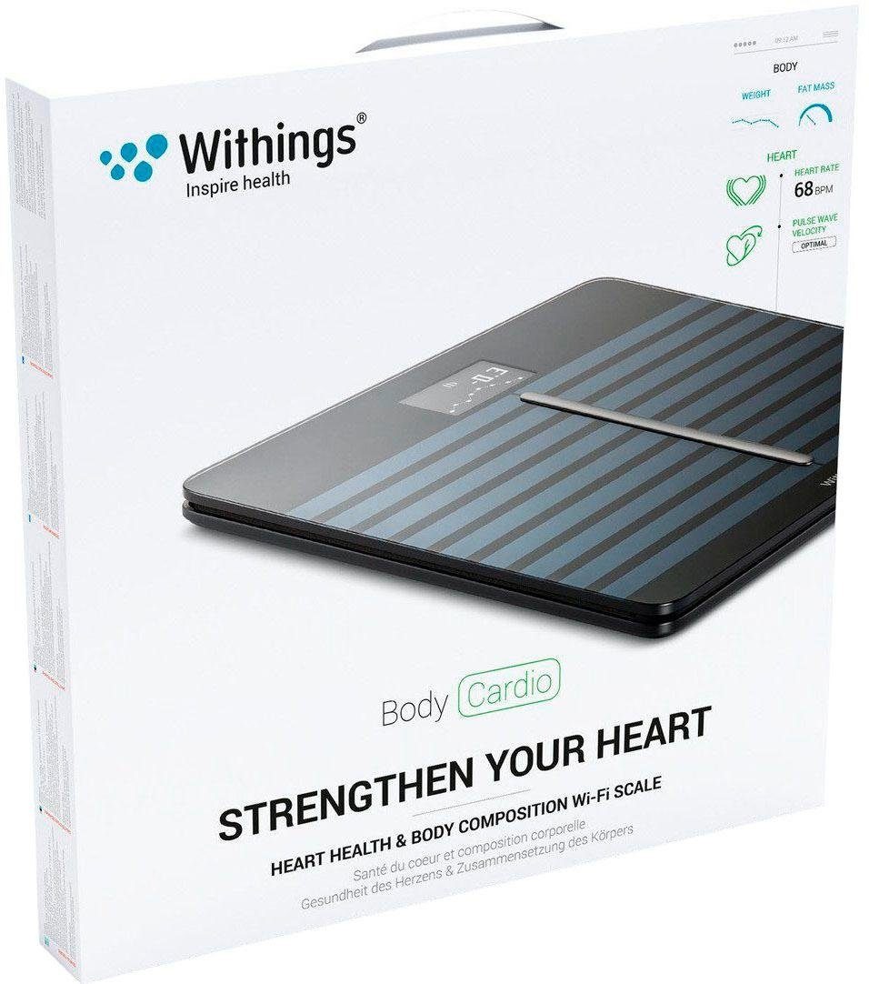 Withings Körper-Analyse-Waage »Body Cardio, Bluetooth und W-Lan fähig«, zeigt Körperfettanteil (KFA), Muskelmasse, Wasseranteil